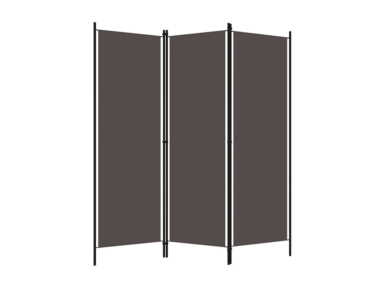 Tabique divisorio de 3 paneles Antracita 150x180 cm