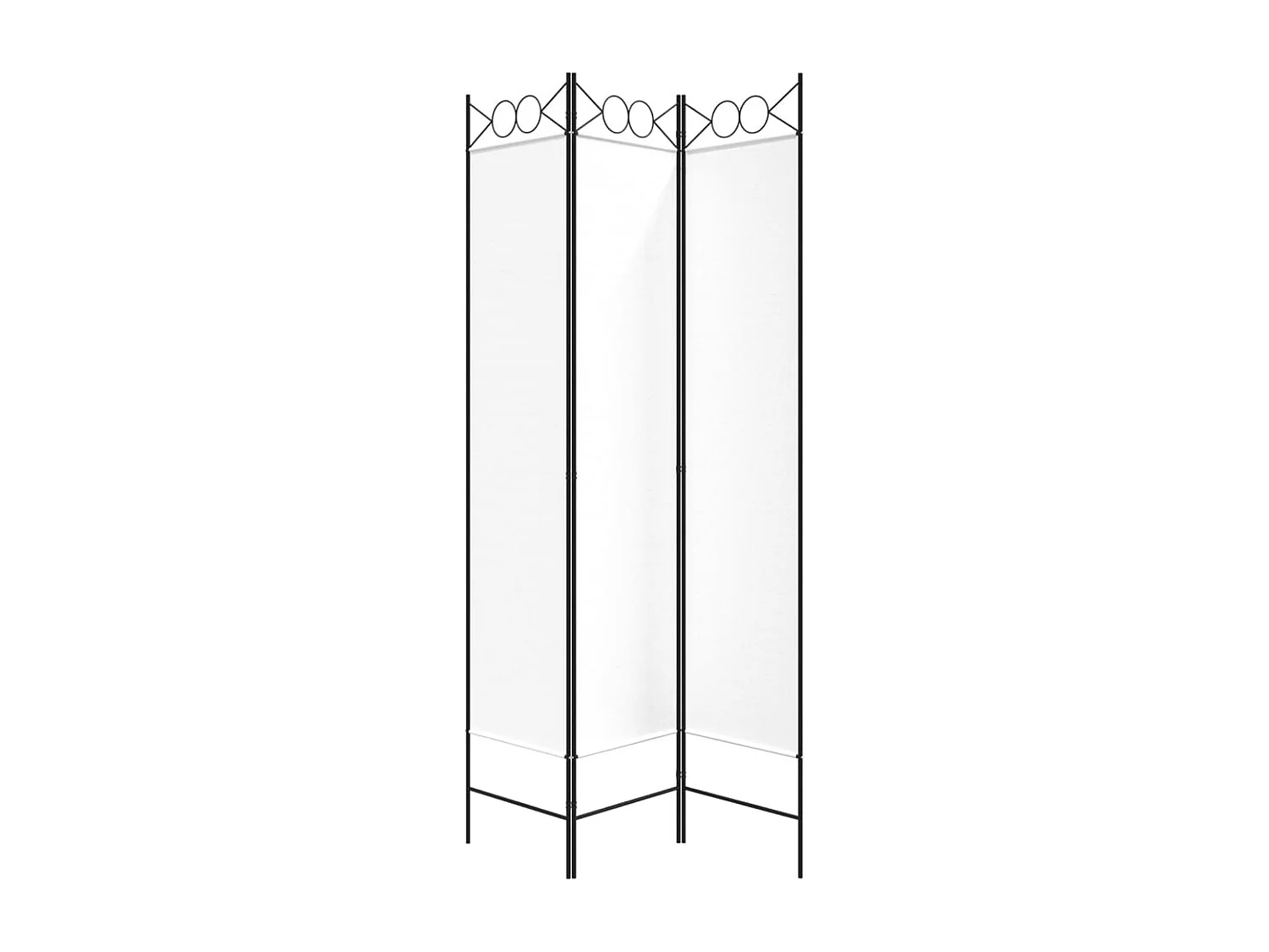 Parete divisoria a 3 pannelli Bianco 120x200 cm Tessuto