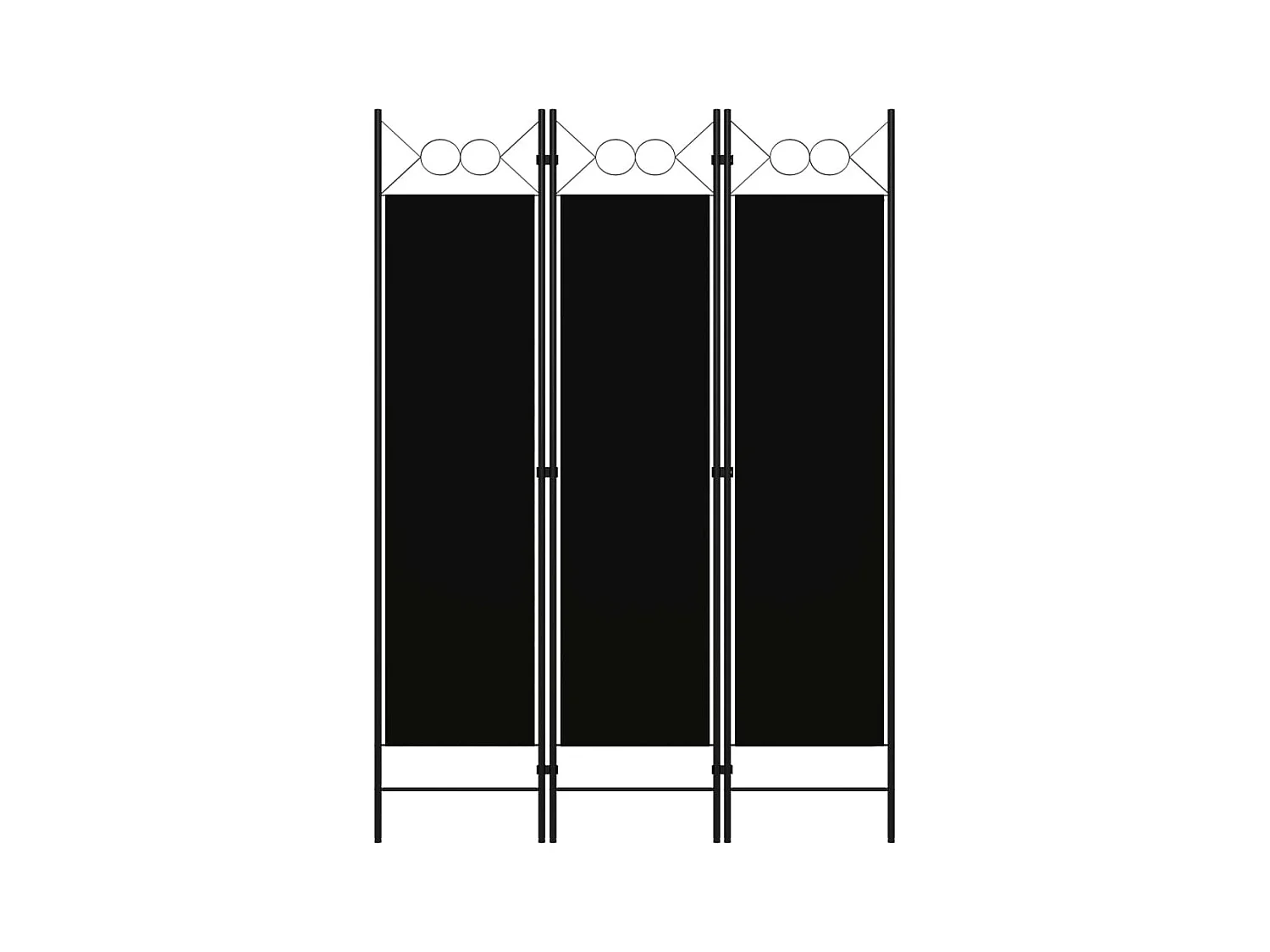 Cloison de séparation 3 panneaux Noir 120x180 cm