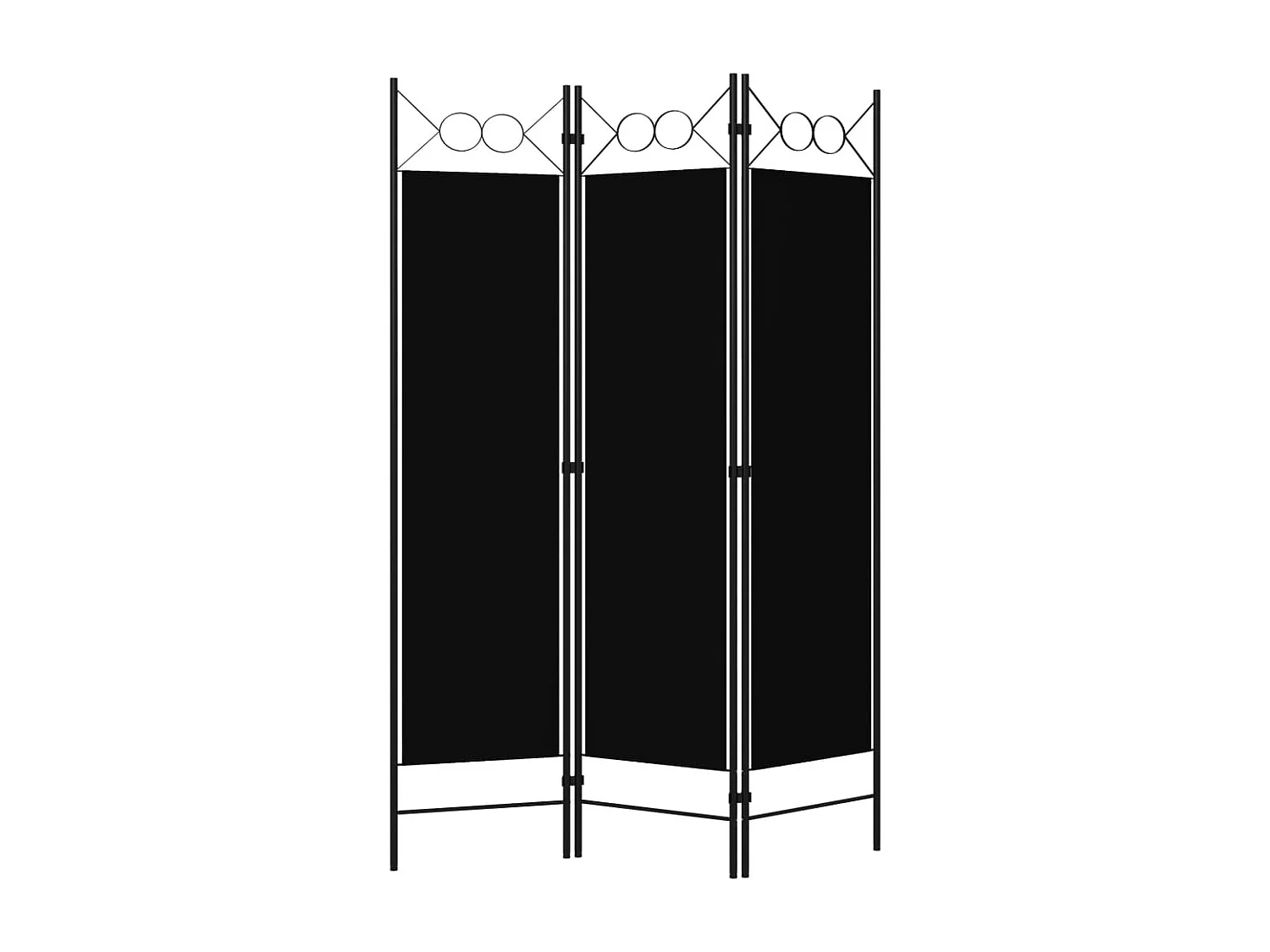 Cloison de séparation 3 panneaux Noir 120x180 cm