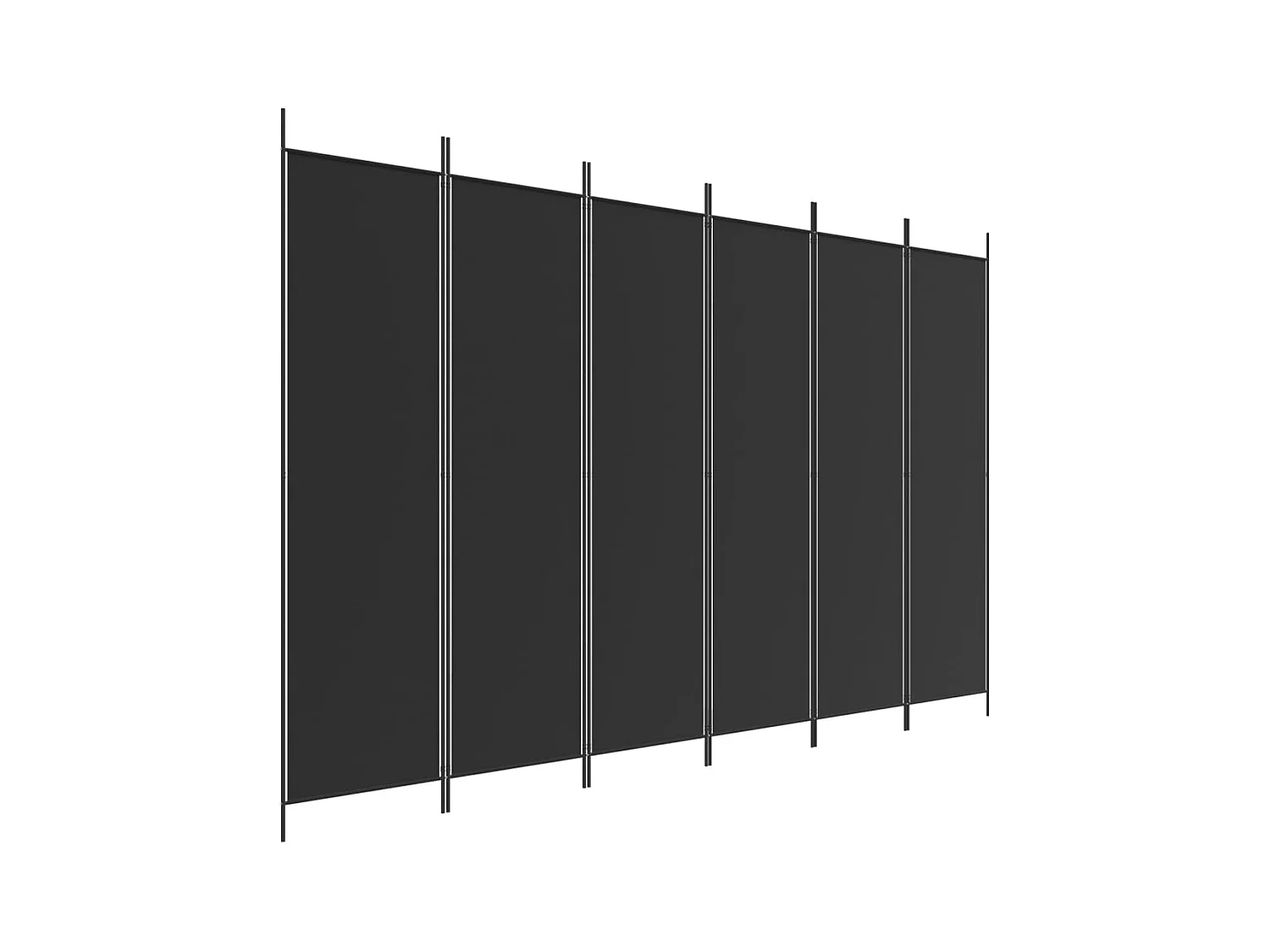 6-delige scheidingswand Zwart 300x200 cm Stof