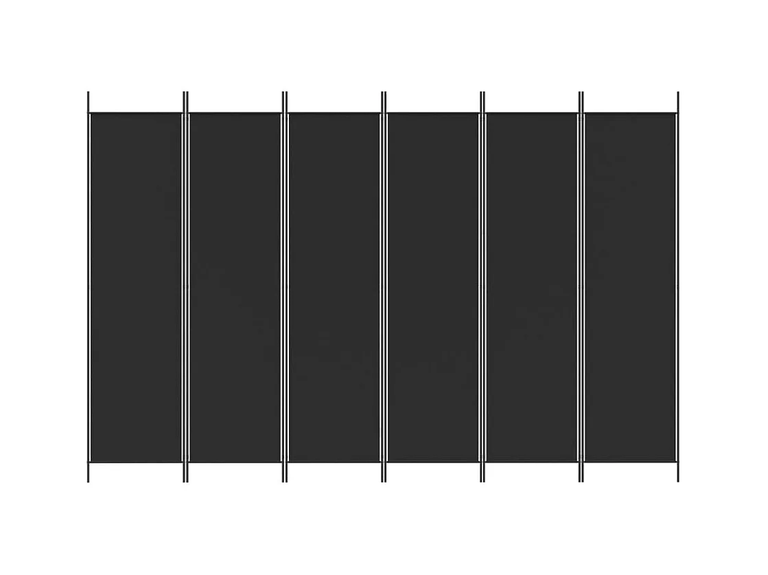 6-delige scheidingswand Zwart 300x200 cm Stof