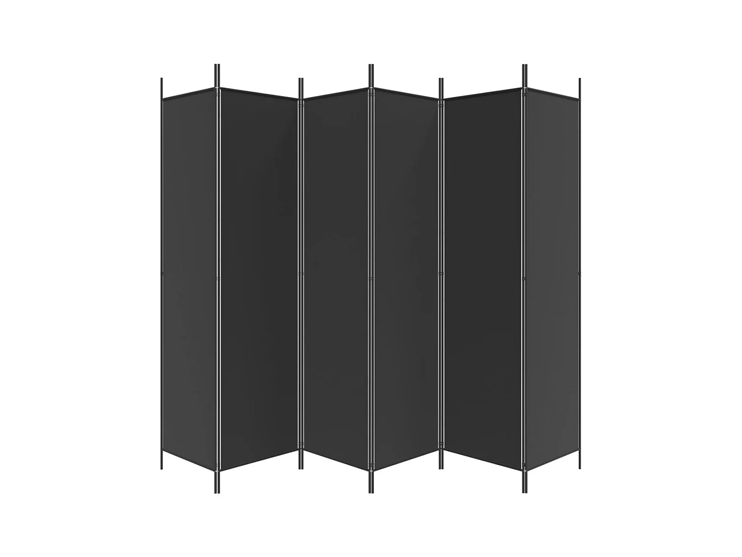 6-delige scheidingswand Zwart 300x200 cm Stof