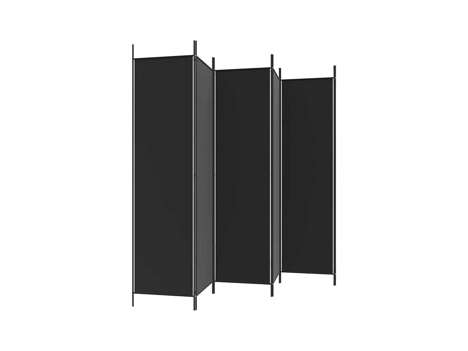 6-delige scheidingswand Zwart 300x200 cm Stof