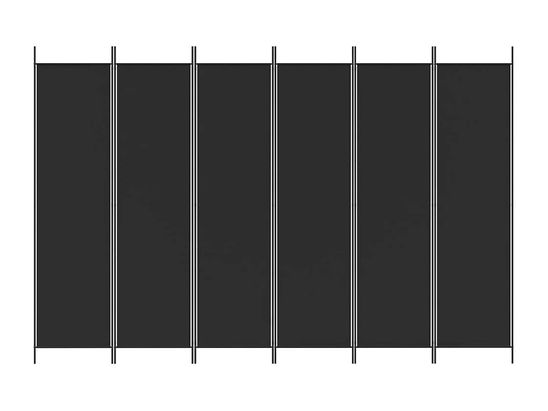 Mampara divisoria de 6 paneles Tela Negra 300x200 cm