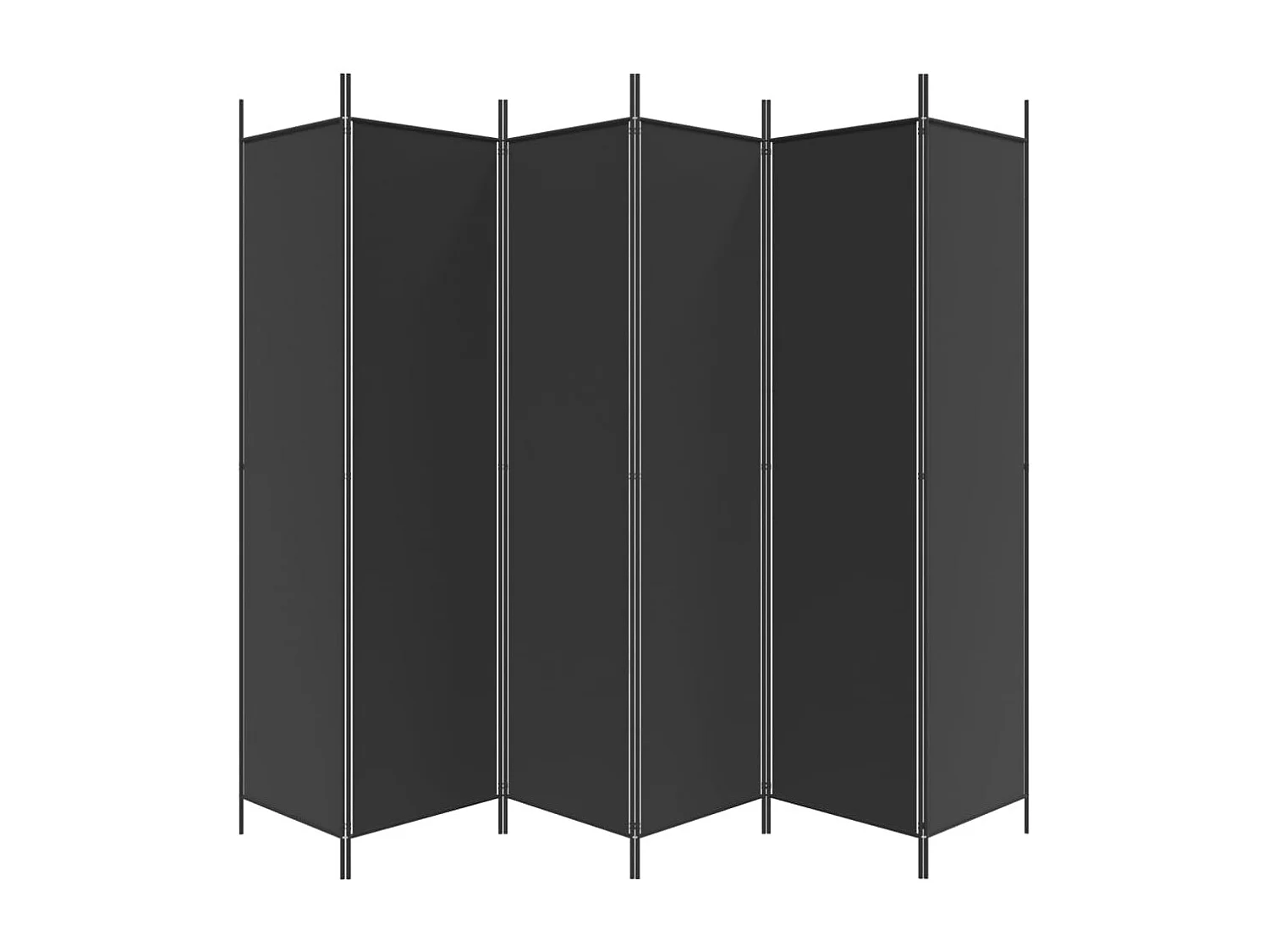 Mampara divisoria de 6 paneles Tela Negra 300x200 cm