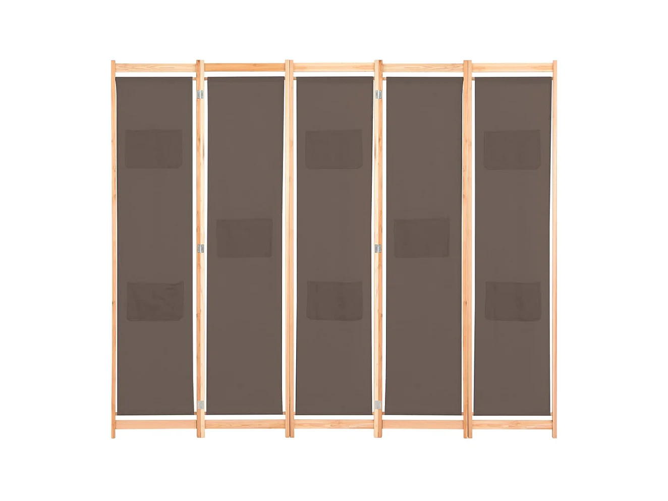 Parete divisoria a 5 pannelli Marrone 200 x 170 x 4 cm Tessuto