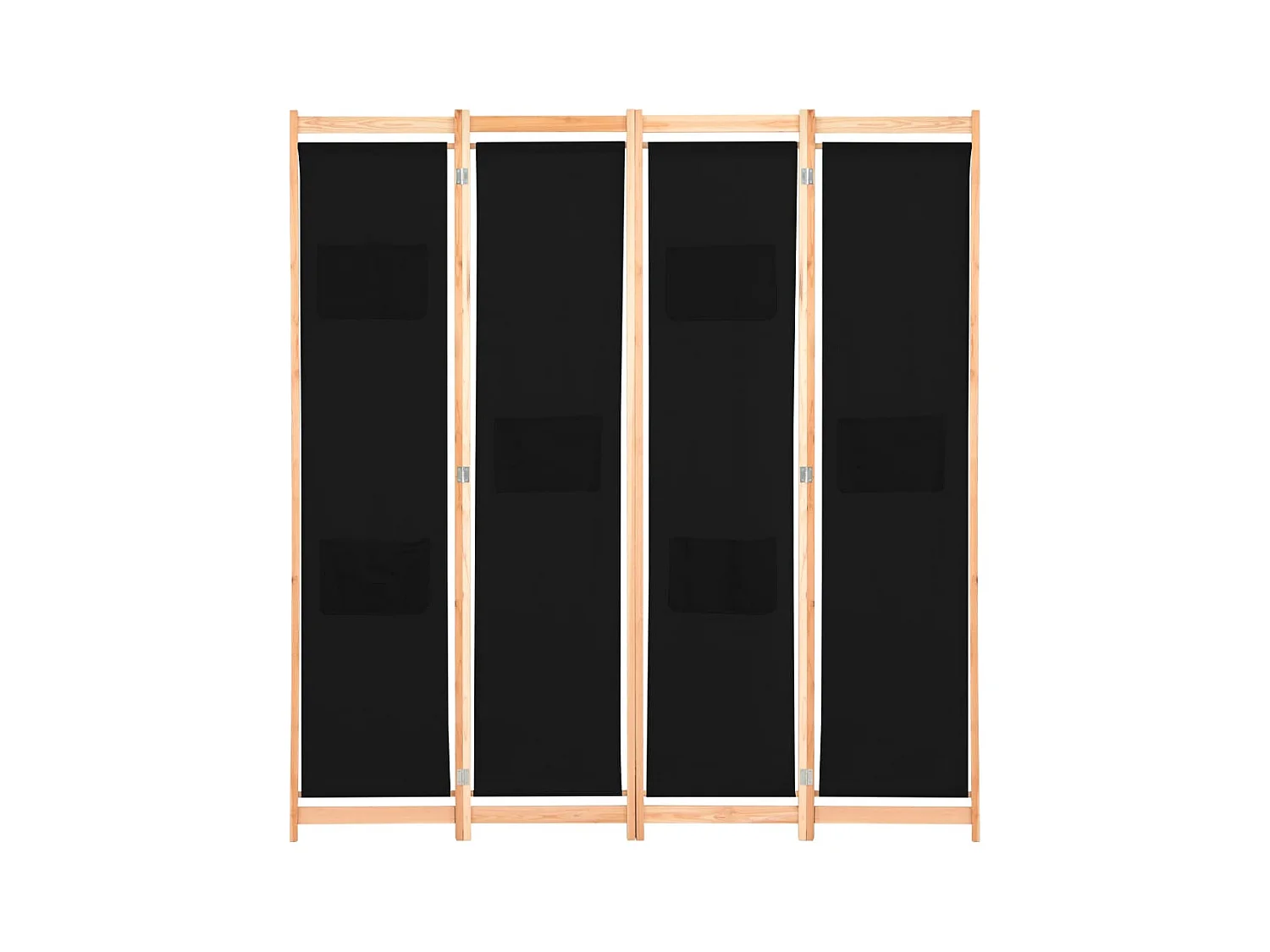 Mampara divisoria de 4 paneles Tela Negra 160x170x4 cm