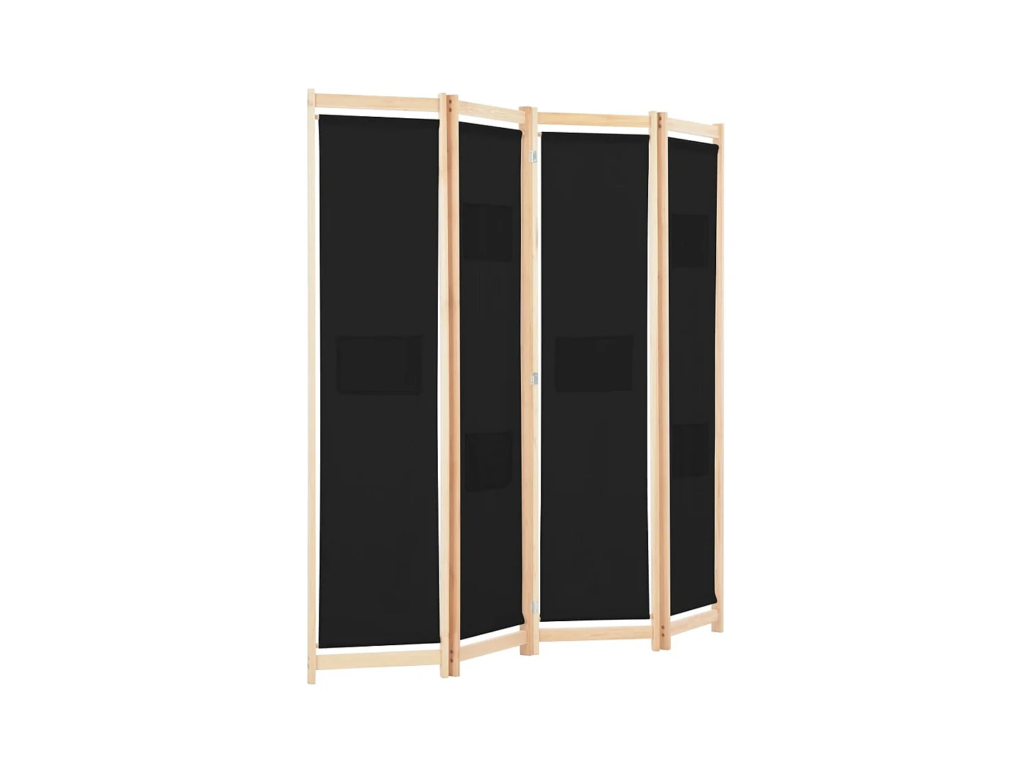 Mampara divisoria de 4 paneles Tela Negra 160x170x4 cm