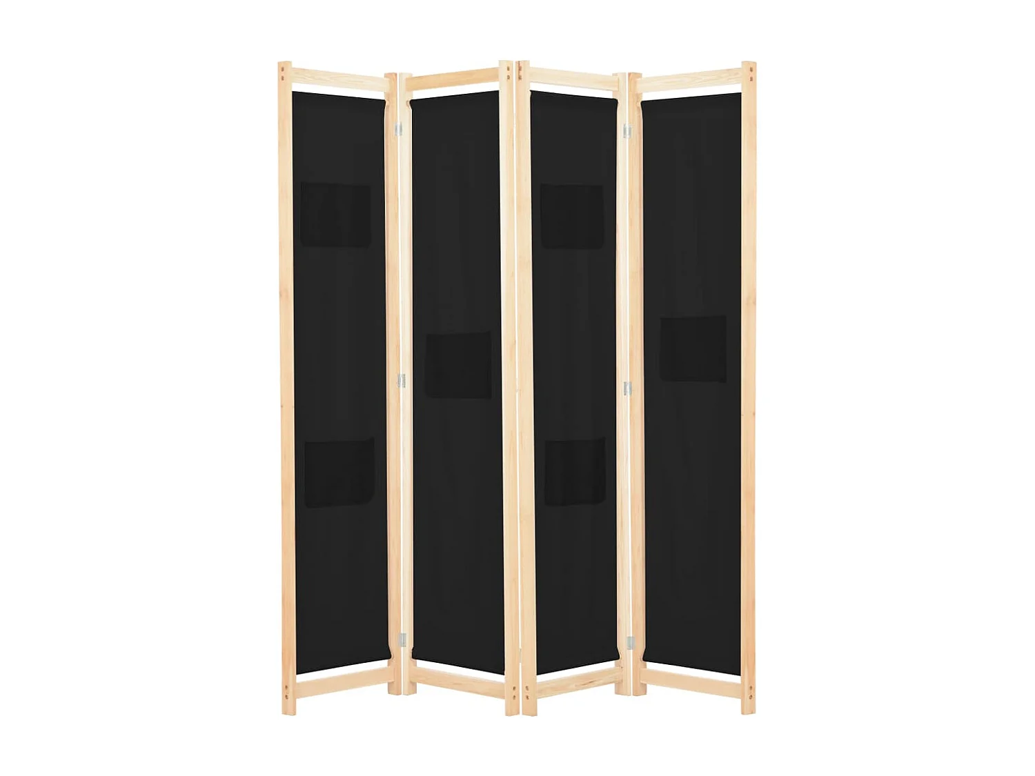 Mampara divisoria de 4 paneles Tela Negra 160x170x4 cm