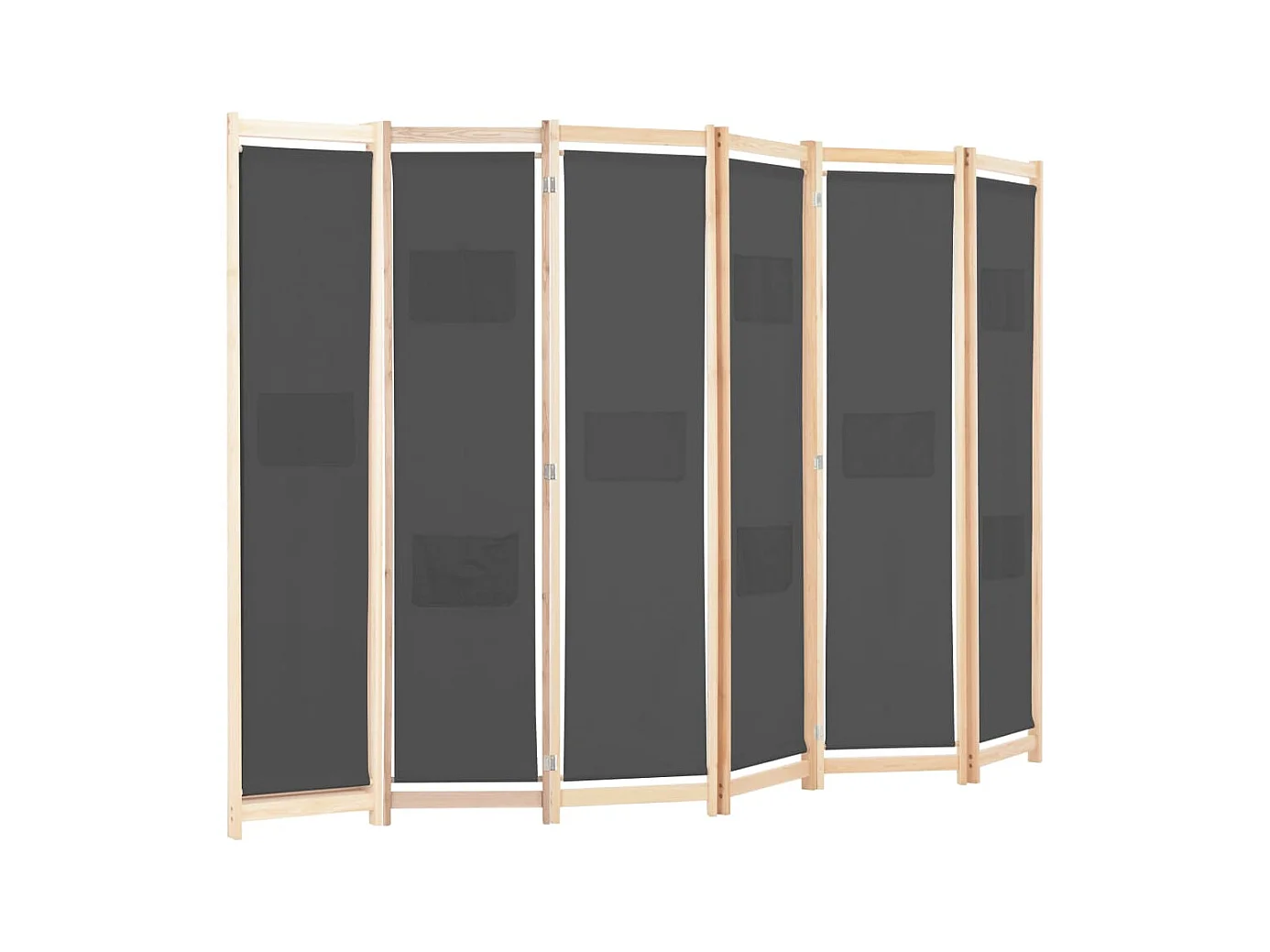 Parete divisoria a 6 pannelli Grigio 240 x 170 x 4 cm Tessuto