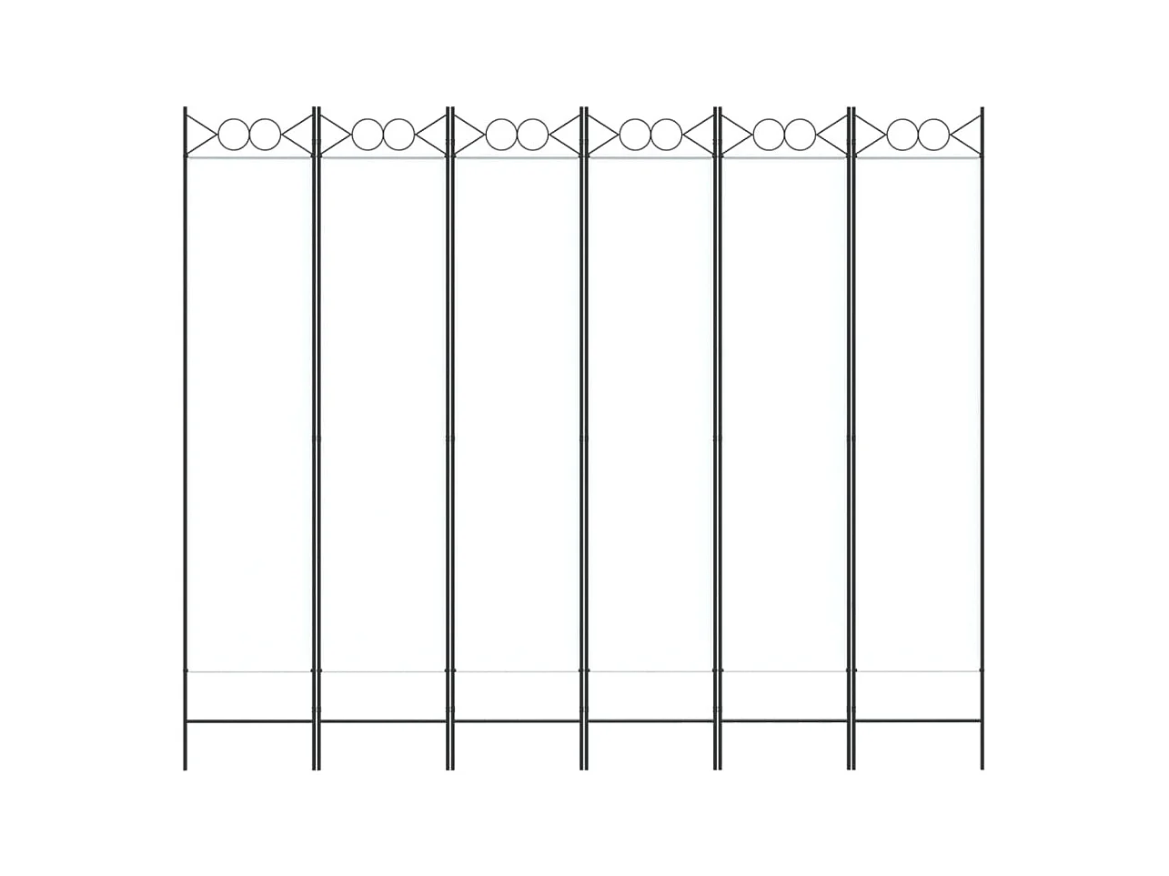 6-delige scheidingswand Wit 240x200 cm Stof