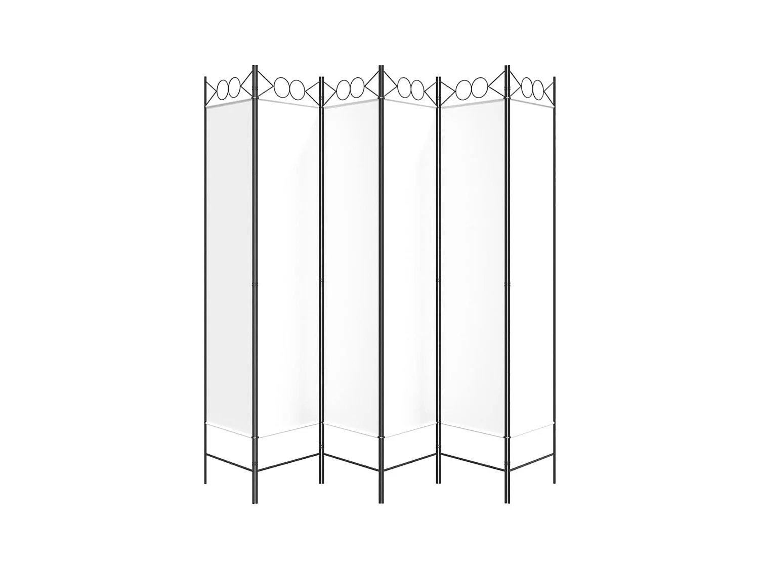 6-delige scheidingswand Wit 240x200 cm Stof