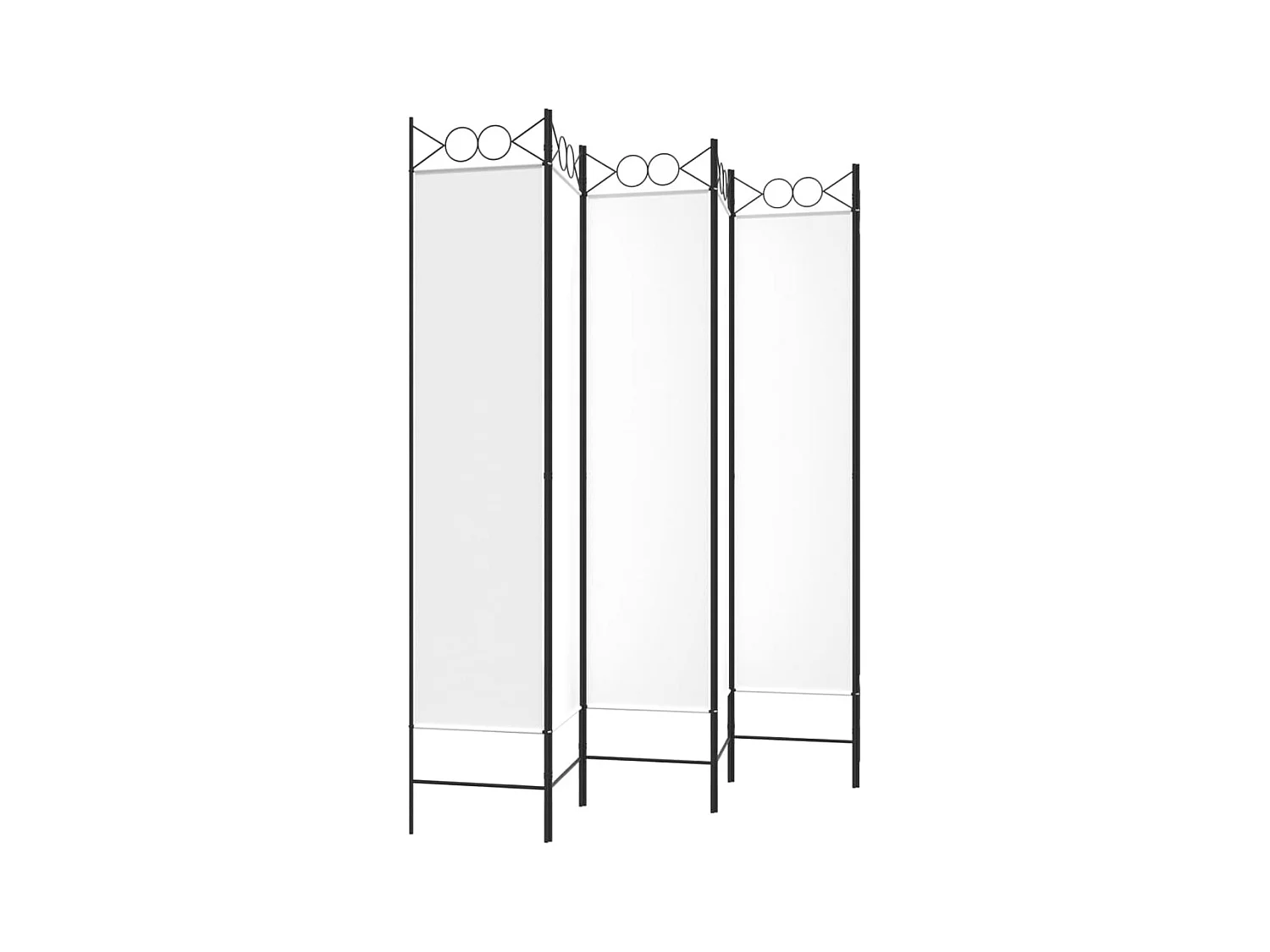 6-delige scheidingswand Wit 240x200 cm Stof
