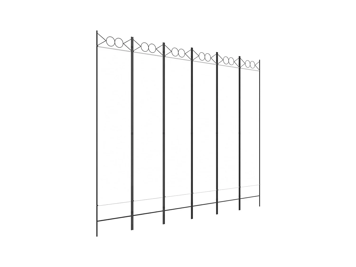 Parete divisoria a 6 pannelli Bianco 240x200 cm Tessuto