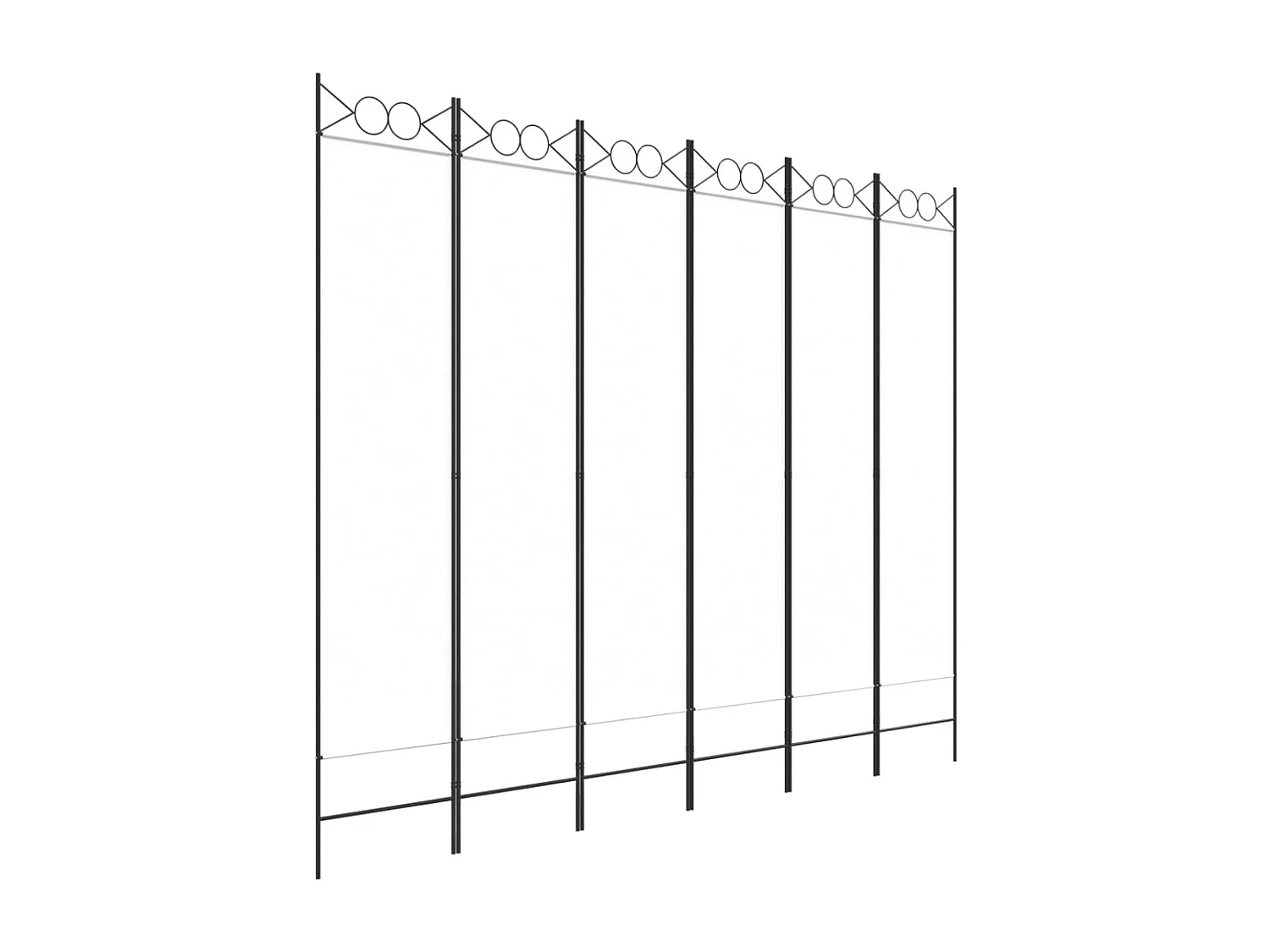 Parete divisoria a 6 pannelli Bianco 240x200 cm Tessuto