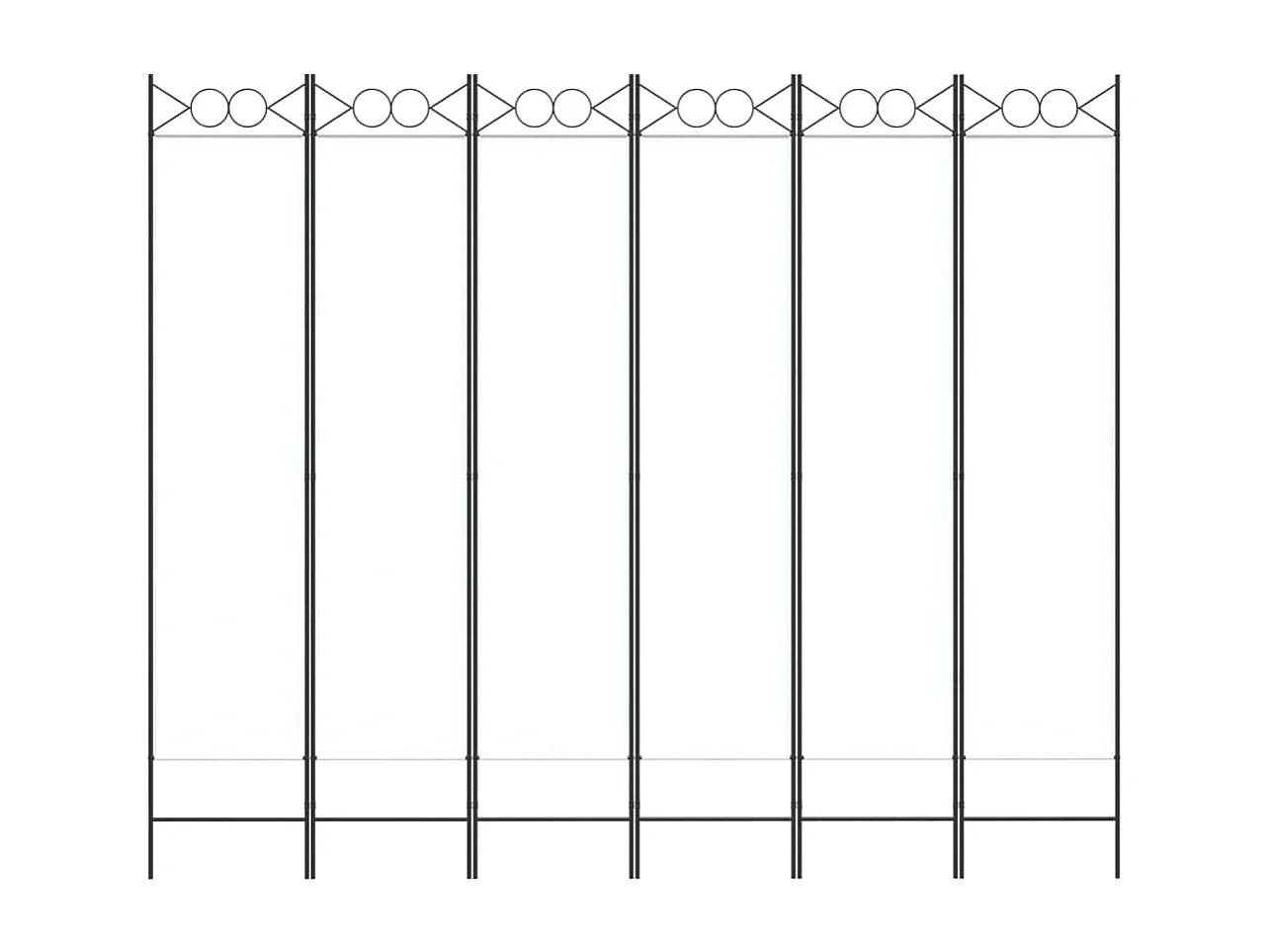 Parete divisoria a 6 pannelli Bianco 240x200 cm Tessuto