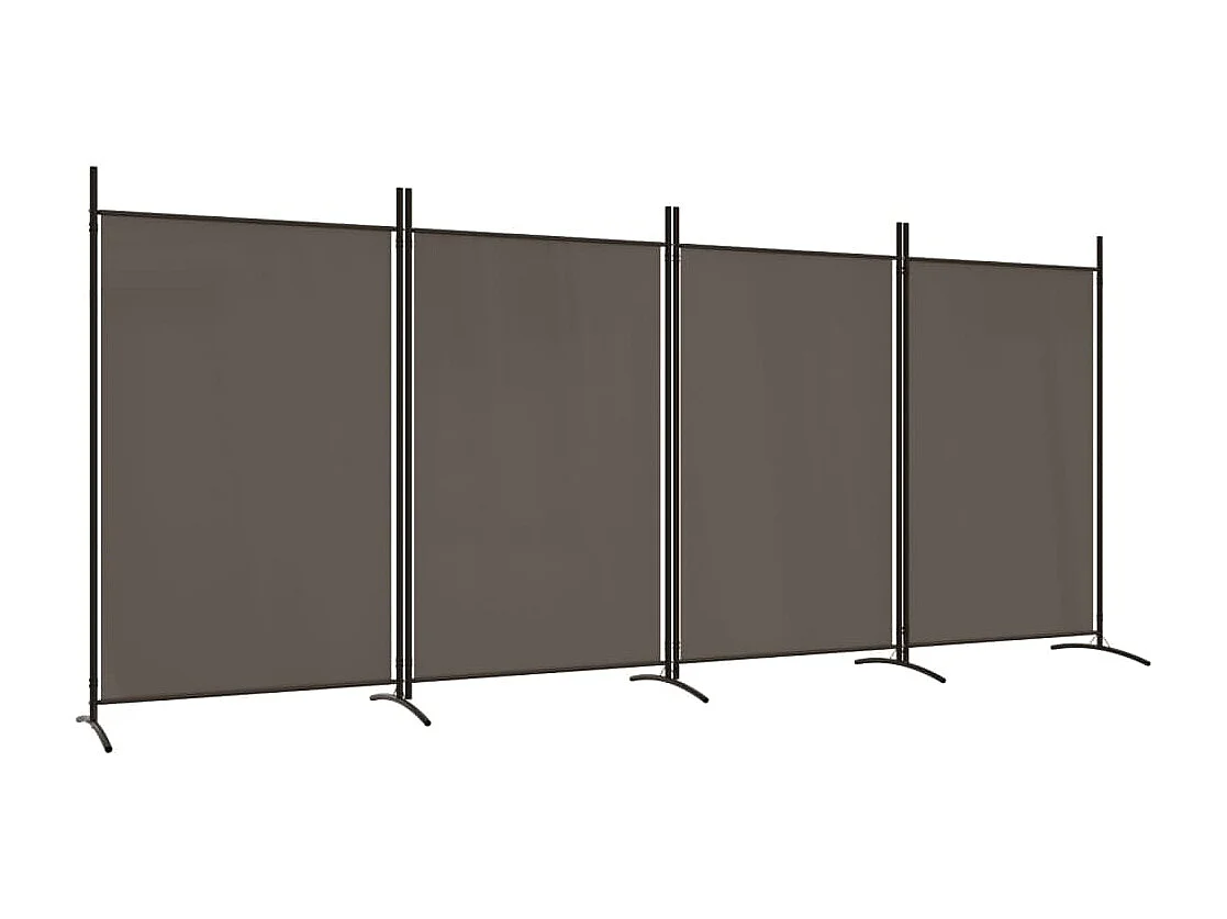 Tabique divisorio de 4 paneles Antracita 346x180 cm Tejido