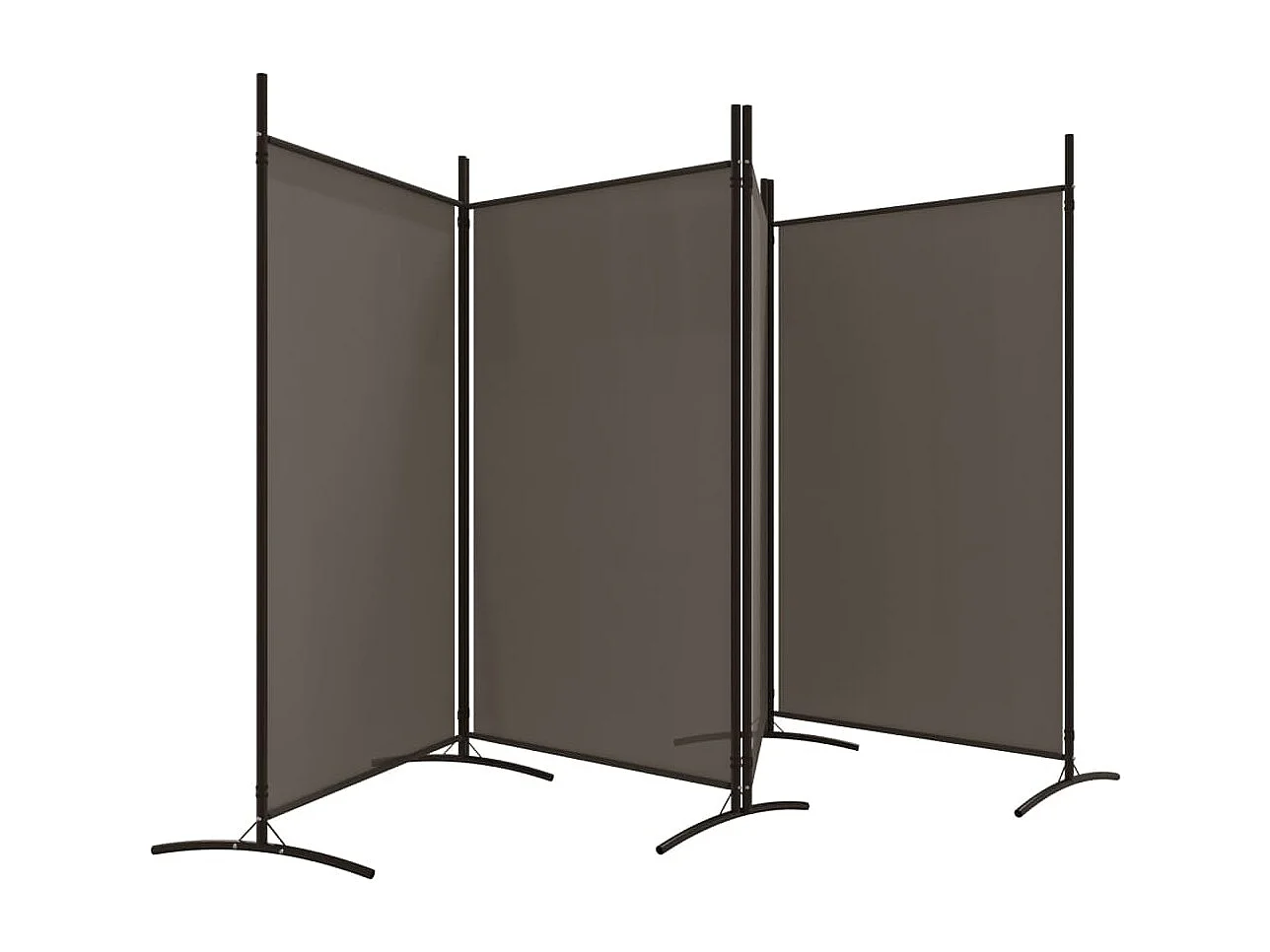 Tabique divisorio de 4 paneles Antracita 346x180 cm Tejido
