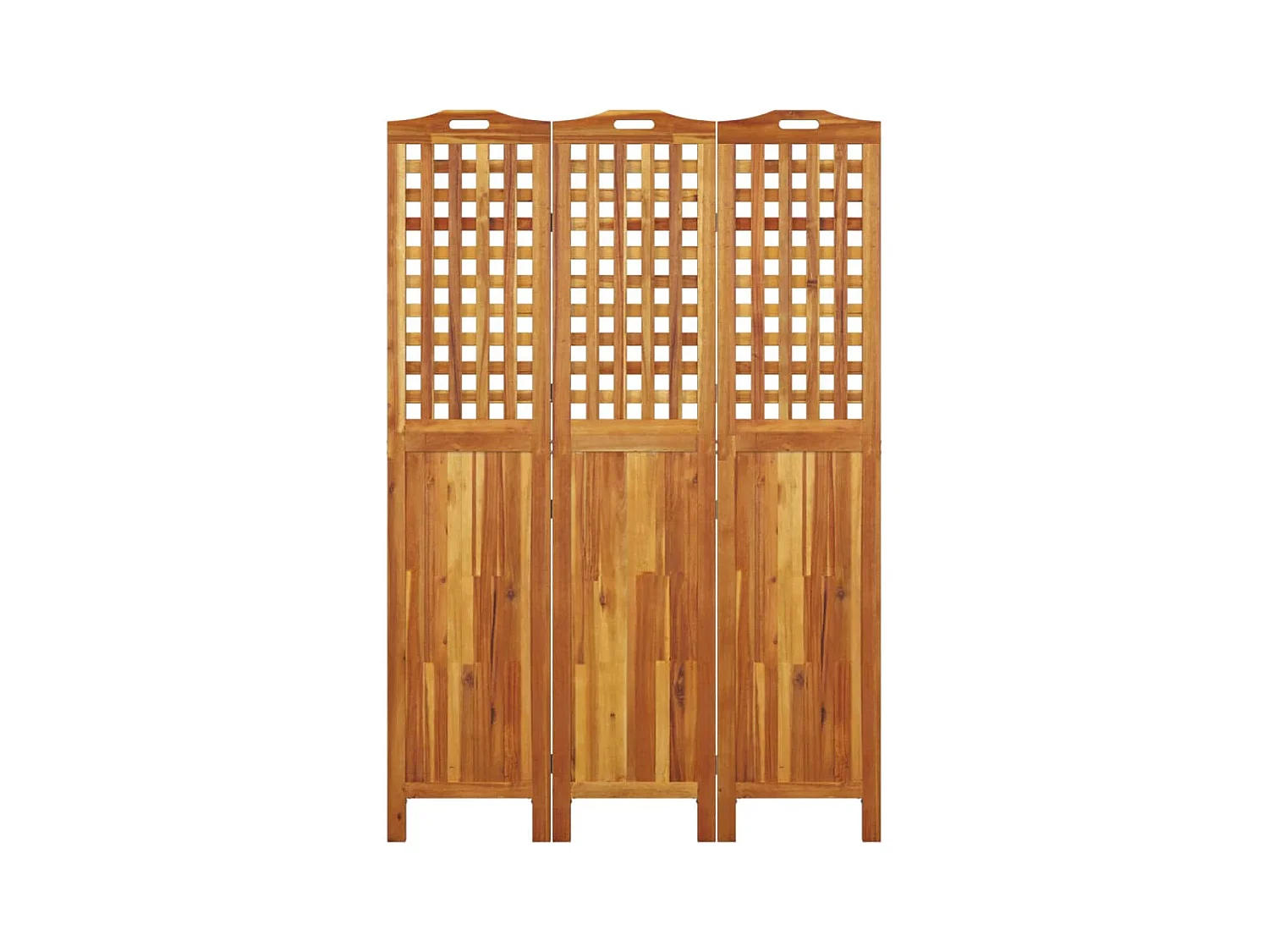 Parete divisoria a 3 pannelli 121,5x2x180 cm Legno di acacia