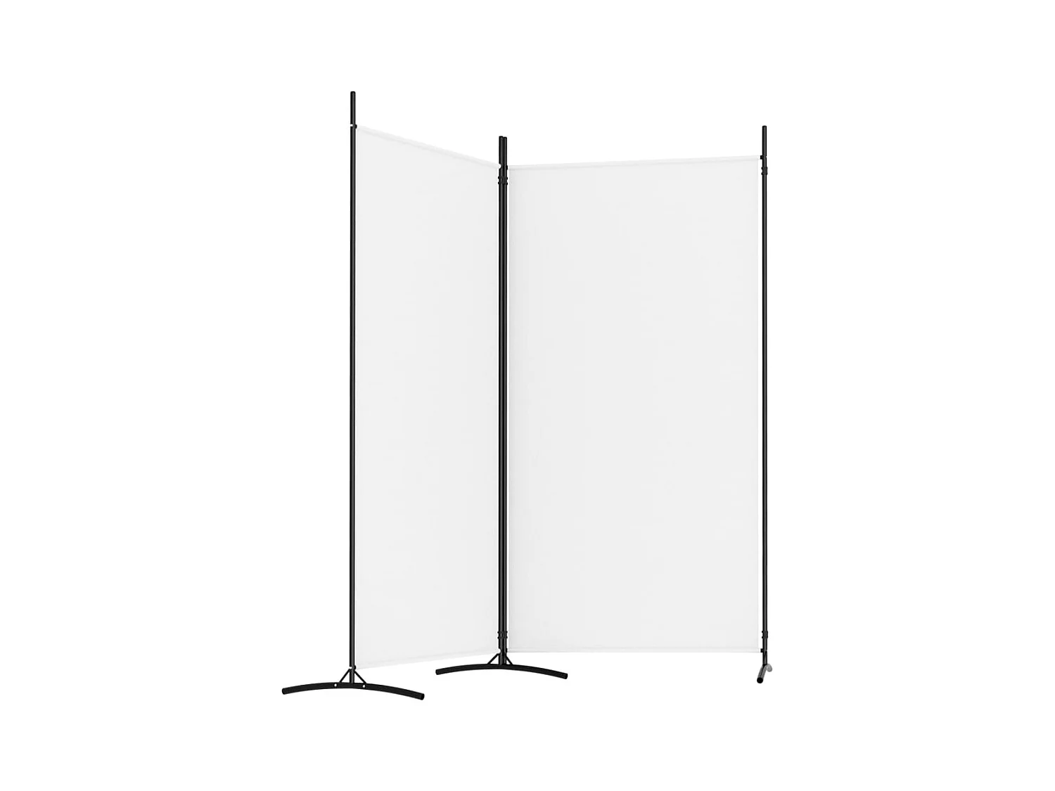 Parete divisoria a 2 pannelli Bianco 175x180 cm Tessuto