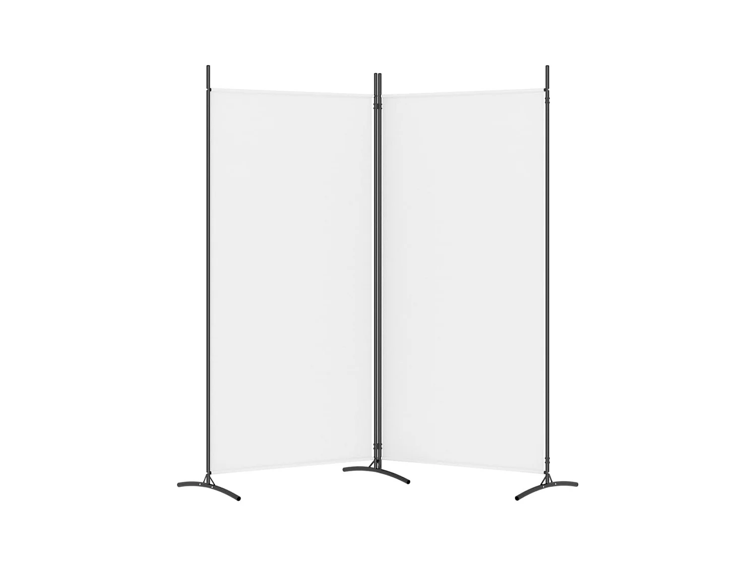 Parete divisoria a 2 pannelli Bianco 175x180 cm Tessuto