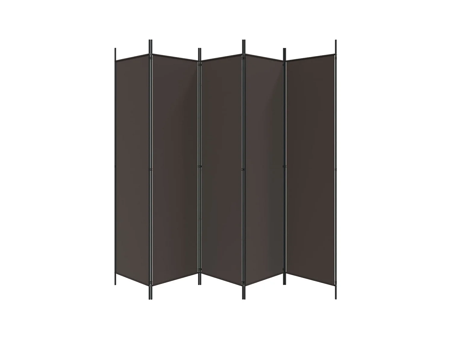 6-teilige Trennwand Braun 300x200 cm Stoff