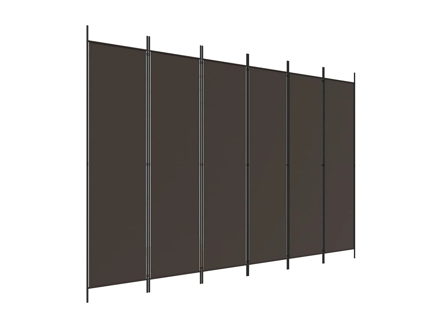 Cloison de séparation 6 panneaux Marron 300x200 cm Tissu