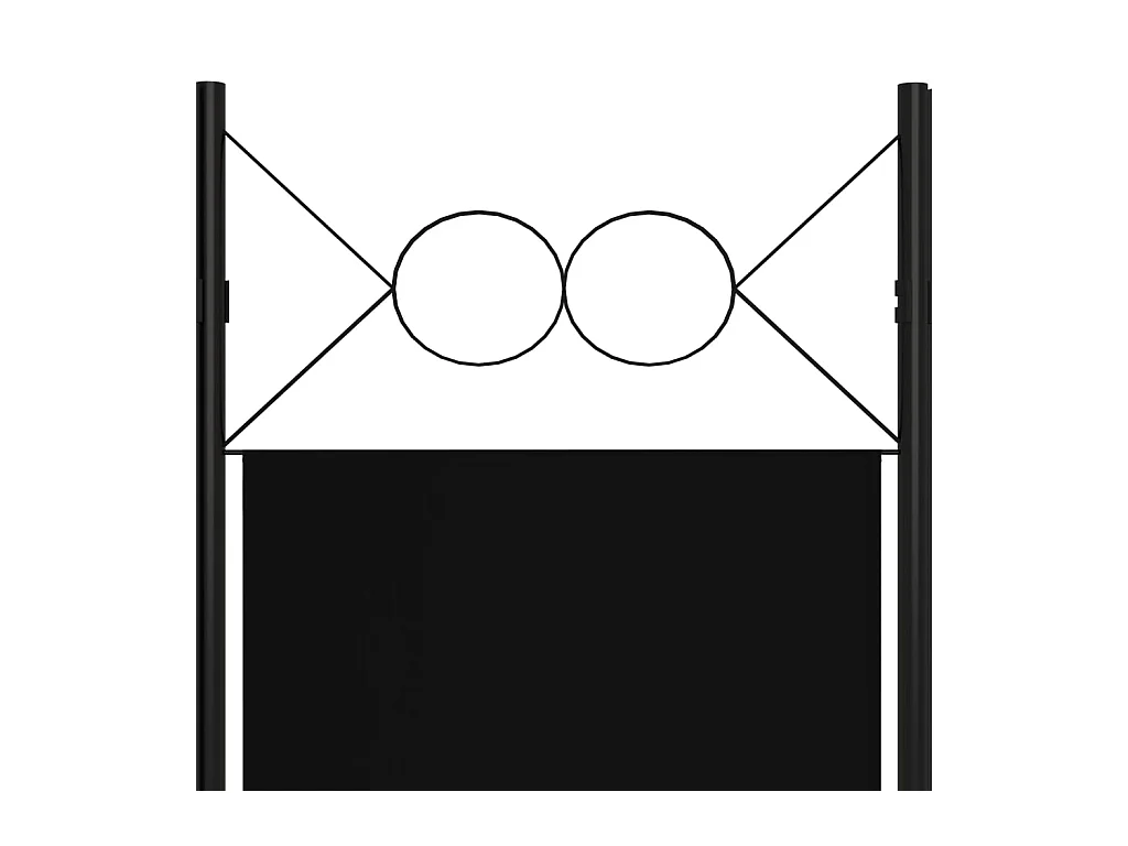 5-delige scheidingswand Zwart 200x180 cm