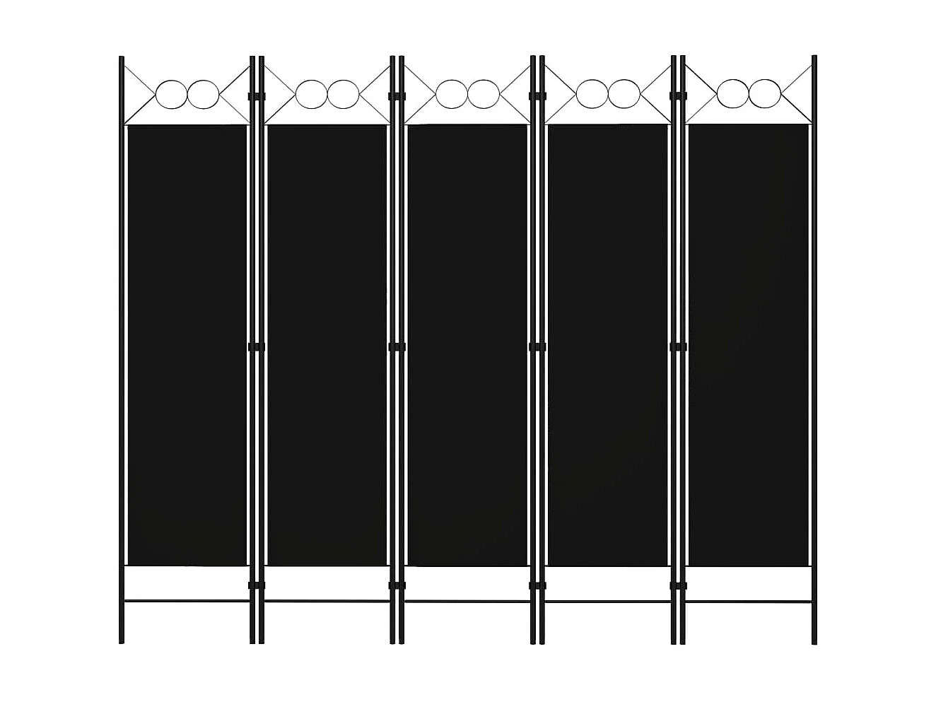 Mampara divisoria de 5 paneles Negra 200x180 cm