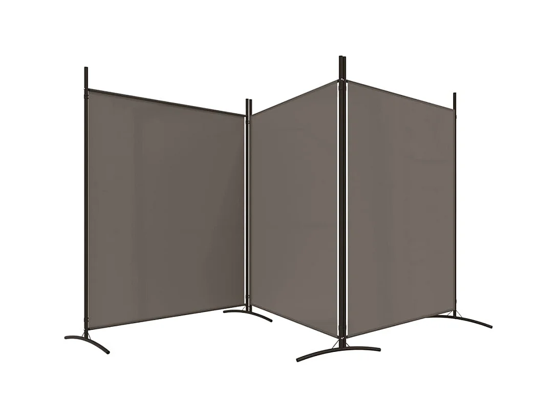 3-delige scheidingswand Antraciet 525x180 cm Stof