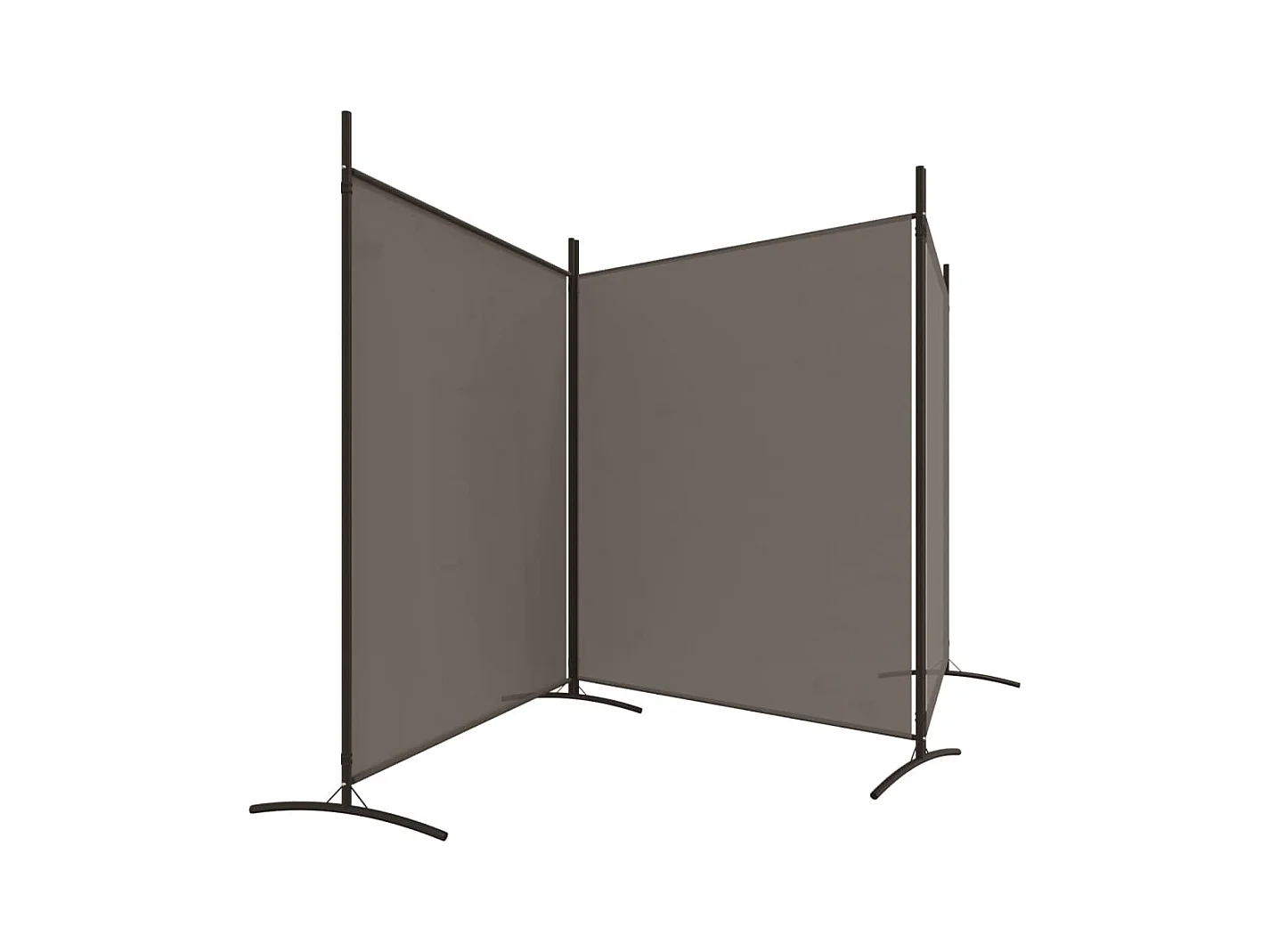 3-delige scheidingswand Antraciet 525x180 cm Stof