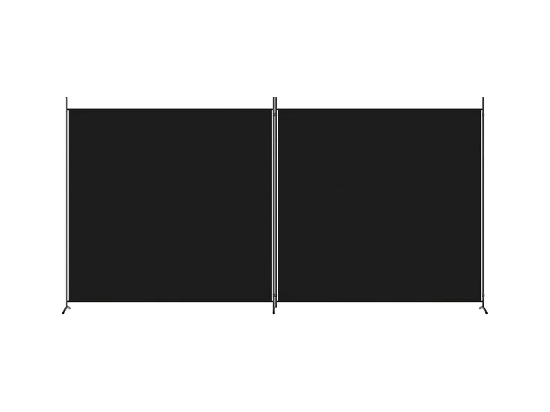 Cloison de séparation 2 panneaux Noir 348x180 cm Tissu