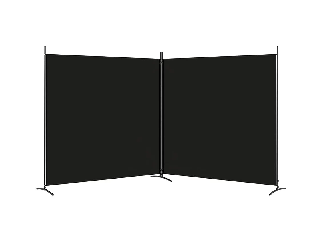 Cloison de séparation 2 panneaux Noir 348x180 cm Tissu