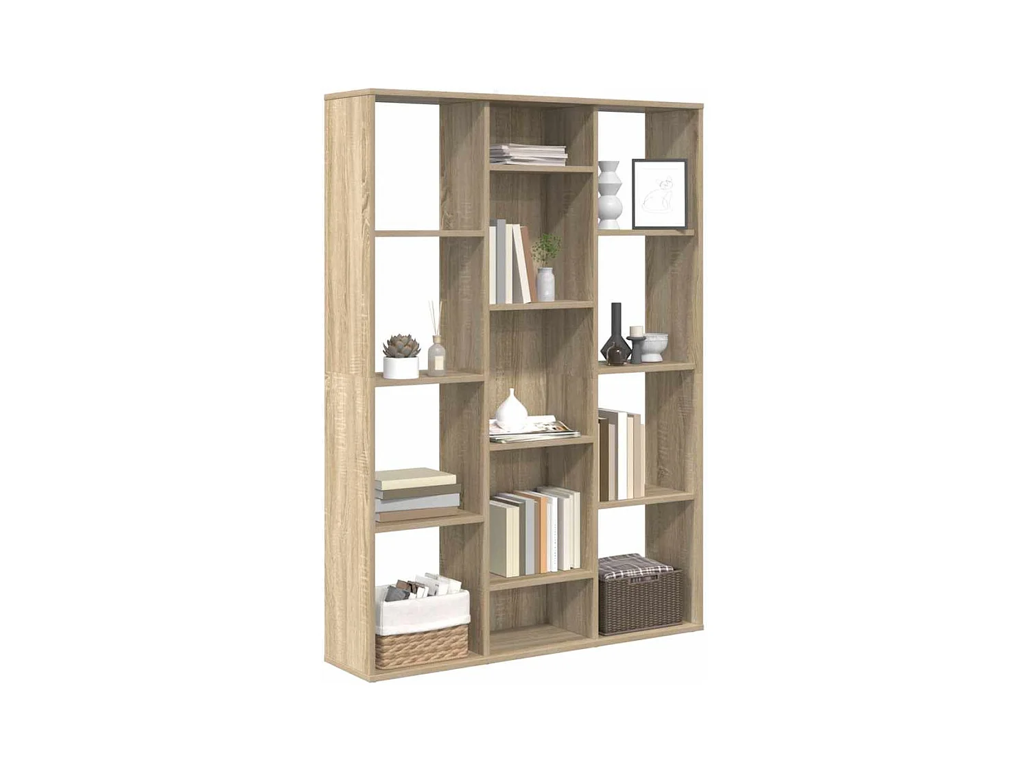 Biombo/Librería roble Sonoma 100x24x140 cm