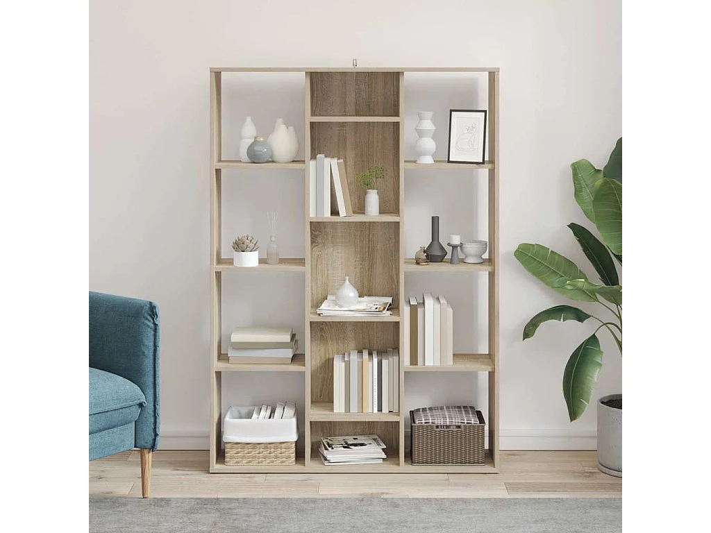 Divisorio/Libreria in rovere Sonoma 100x24x140 cm