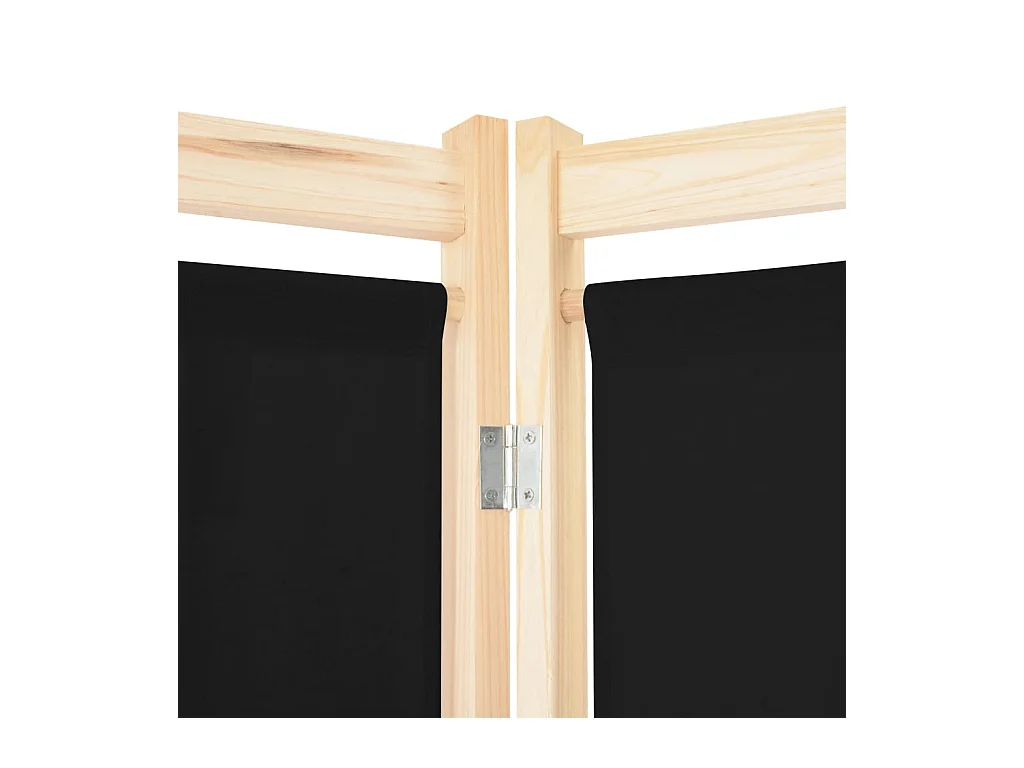 6-delige scheidingswand Zwart 240 x 170 x 4 cm Stof