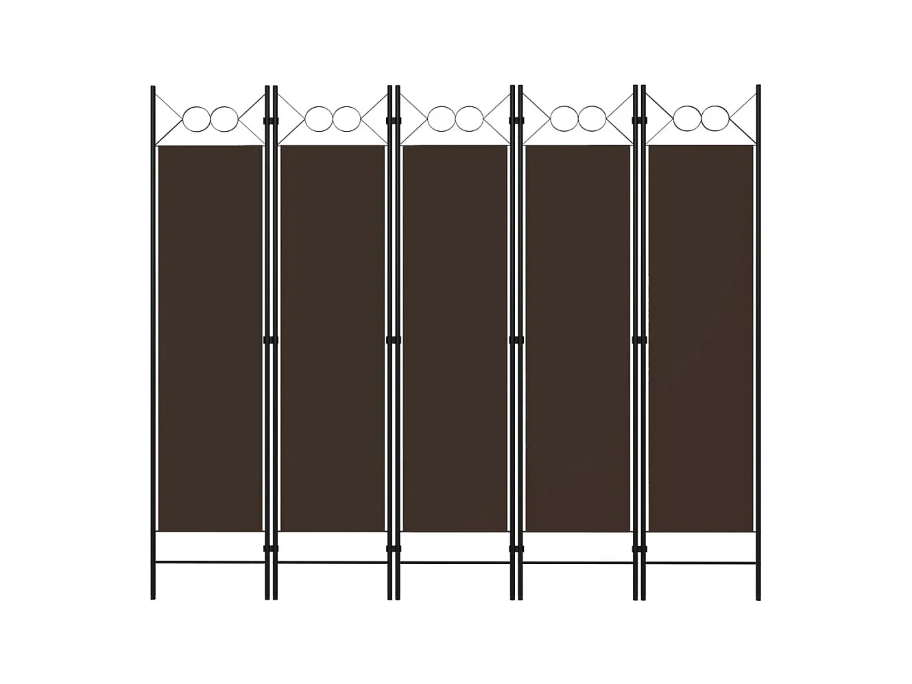 Cloison de séparation 5 panneaux Marron 200x180 cm