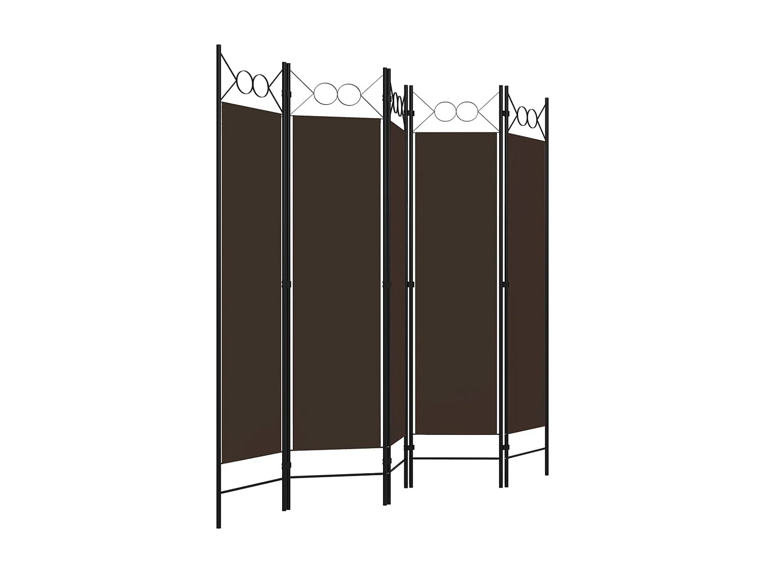 Mampara divisoria de 5 paneles Marrón 200x180 cm