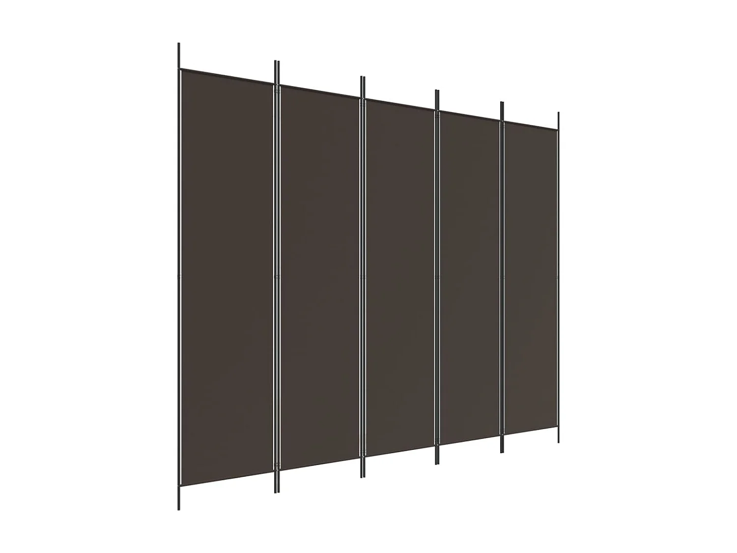 Cloison de séparation 5 panneaux Marron 250x200 cm Tissu