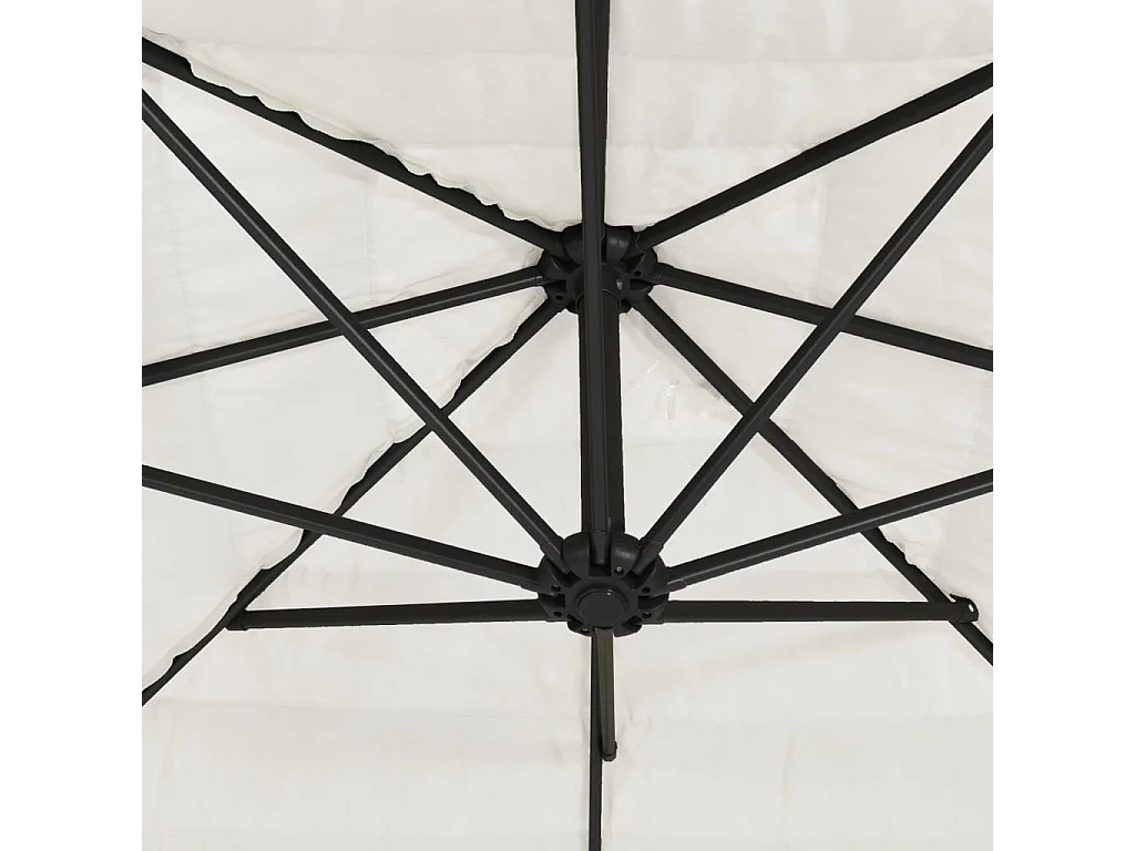 Parasol de jardin avec mât en acier blanc 324x324x247 cm