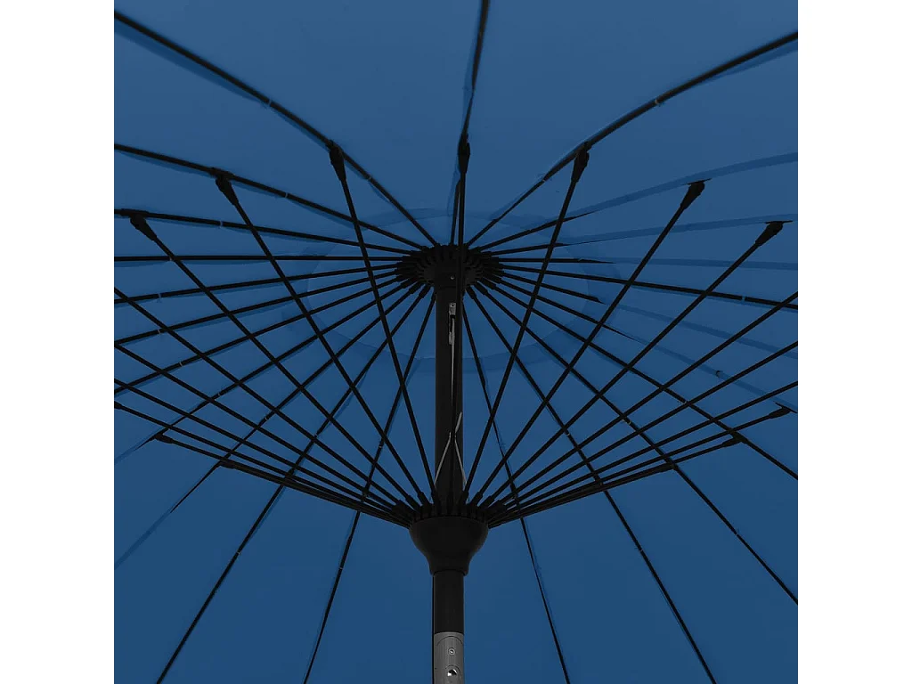 Sombrilla de exterior con mástil de aluminio azul celeste de 500 cm
