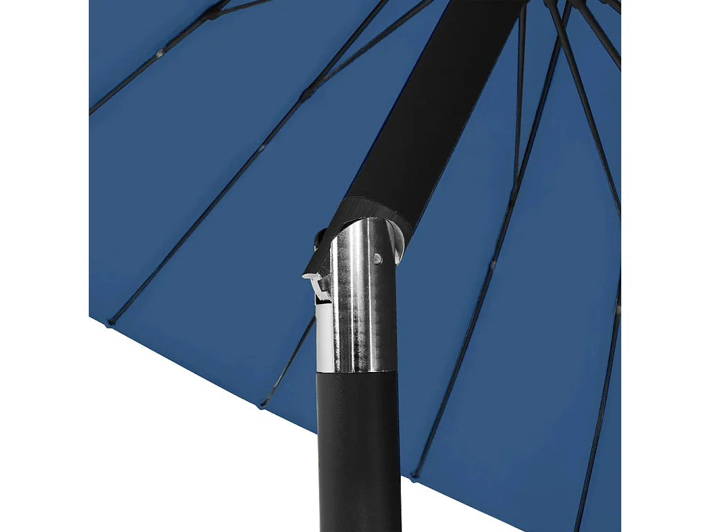 Sombrilla de exterior con mástil de aluminio azul celeste de 500 cm