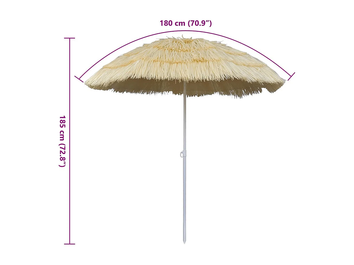 Parasol de plage inclinable style Hawaii