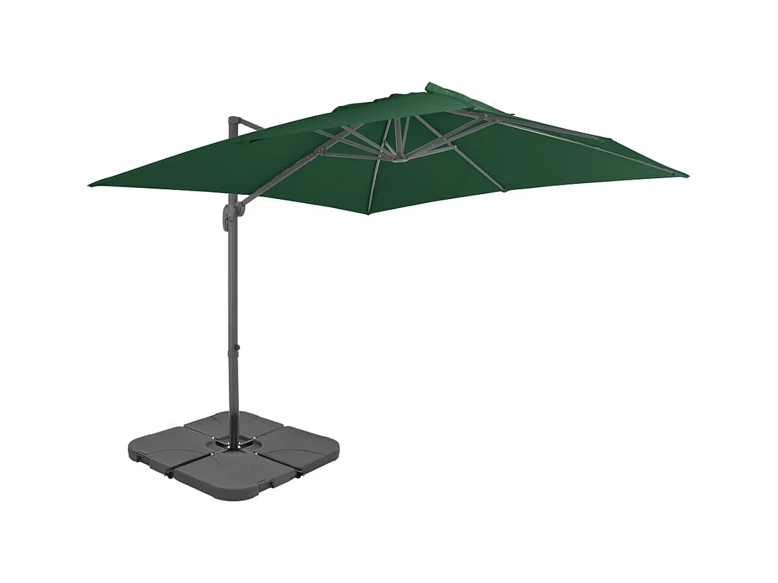 Parasol de jardin avec base portable vert