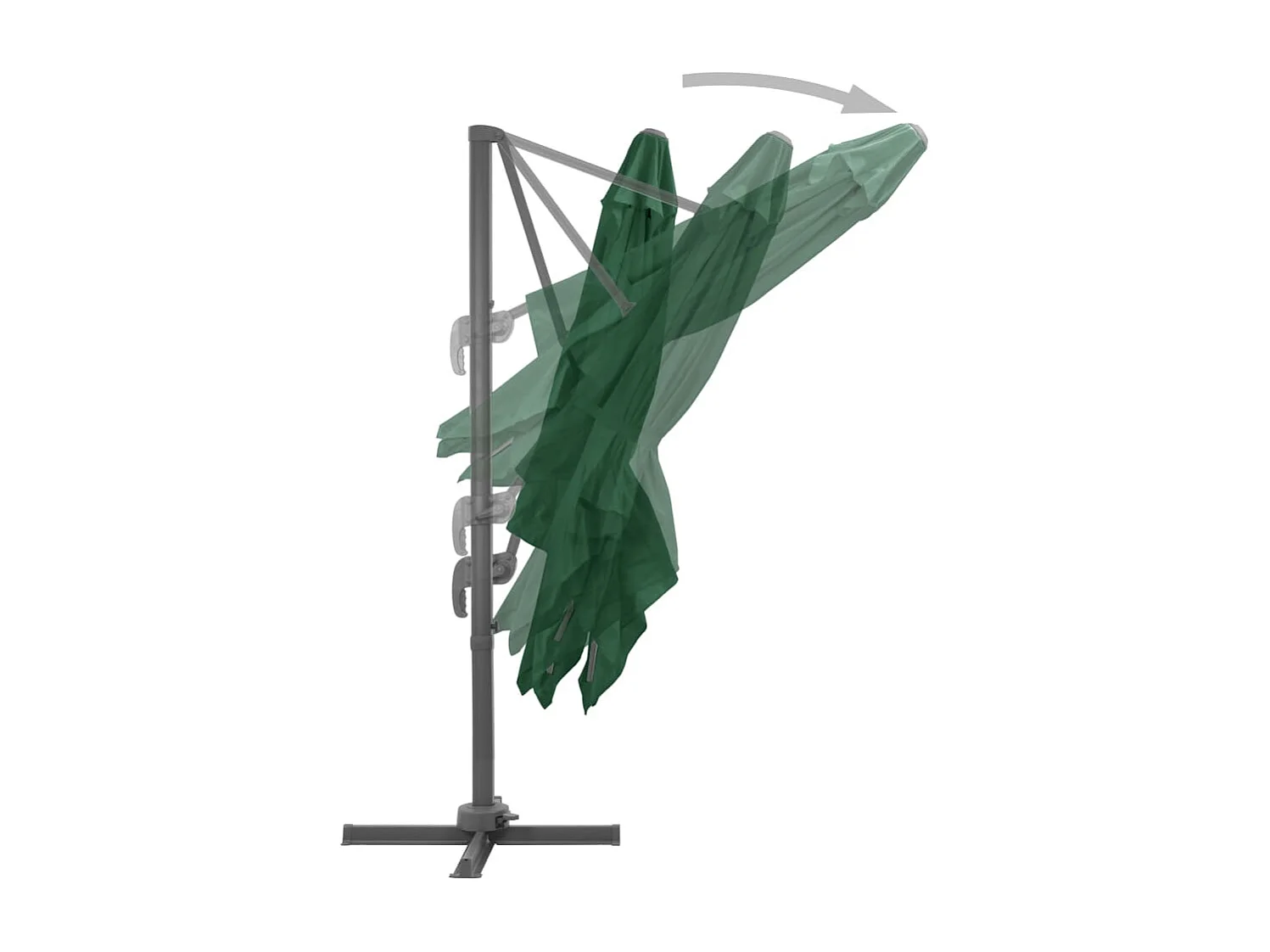 Parasol de jardin avec base portable vert