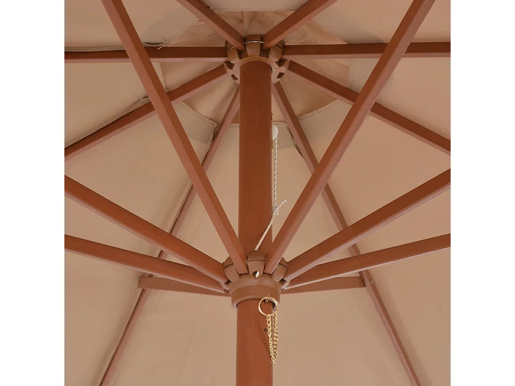 Ombrellone da esterno con palo in legno 300 cm tortora