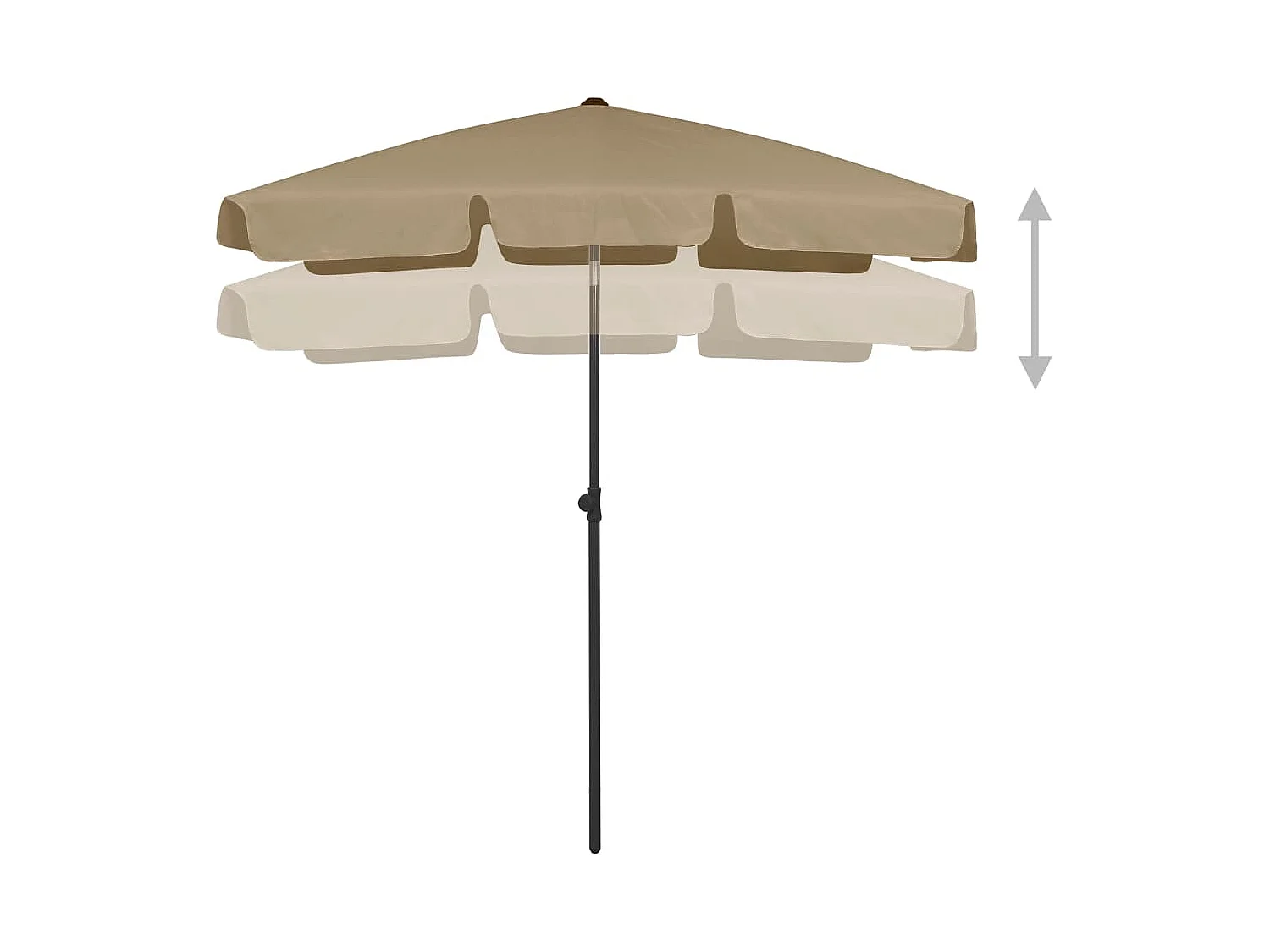 Taupe strandparasol 180x120 cm