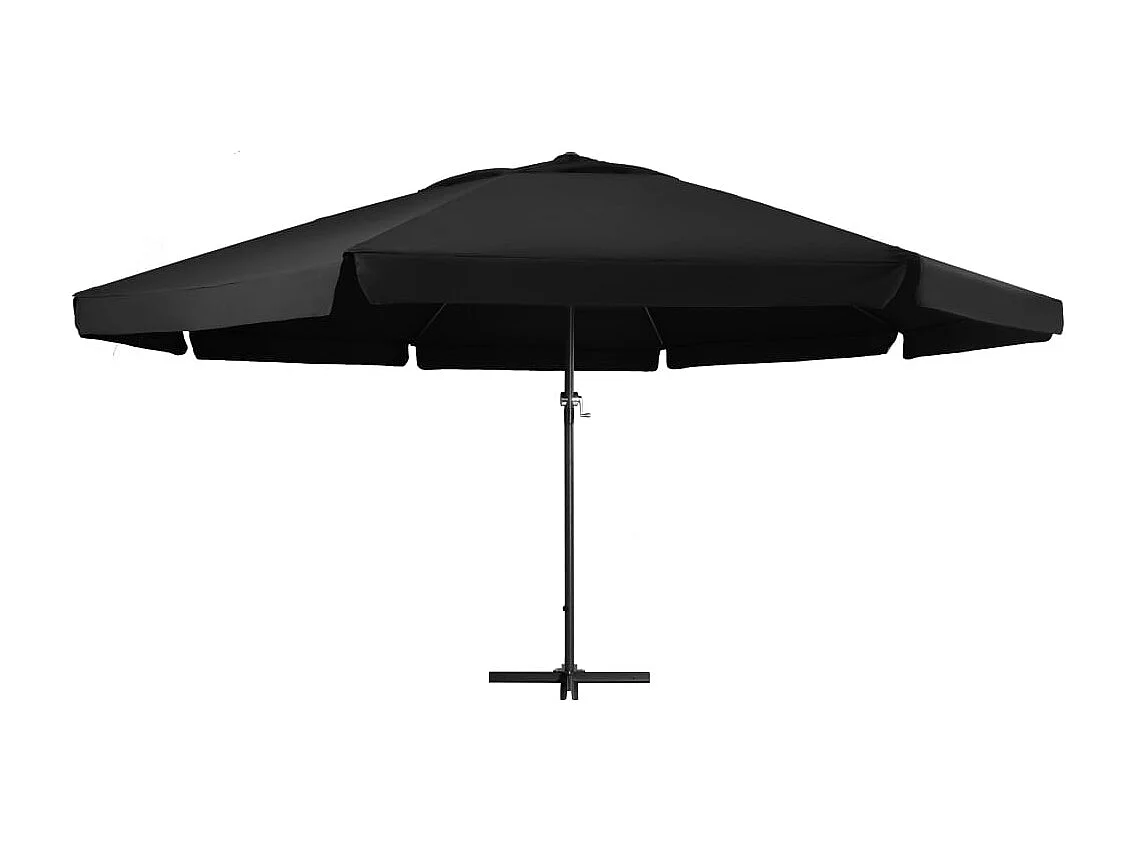 Parasol de jardin avec mât en aluminium 500 cm noir