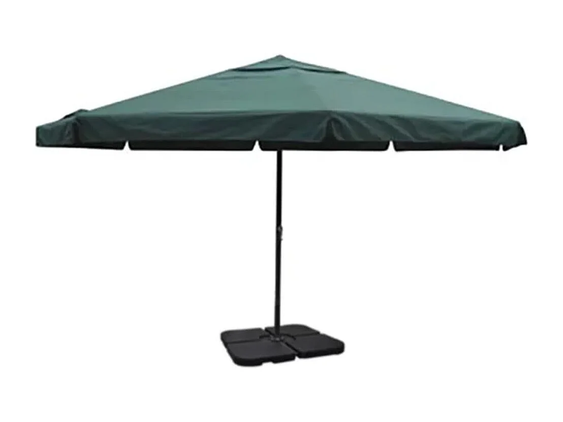 Parasol de jardin avec base portable aluminium vert